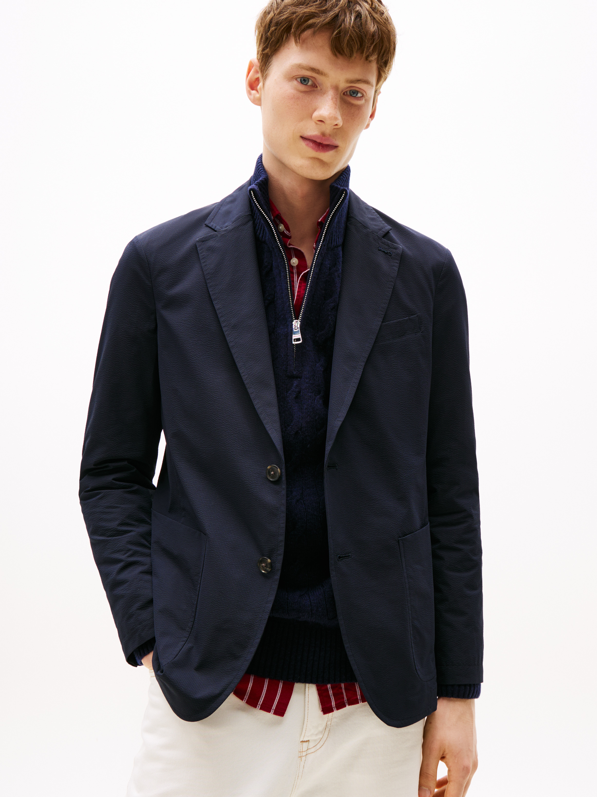 Performance Packable Water Repellent Seersucker Blazer