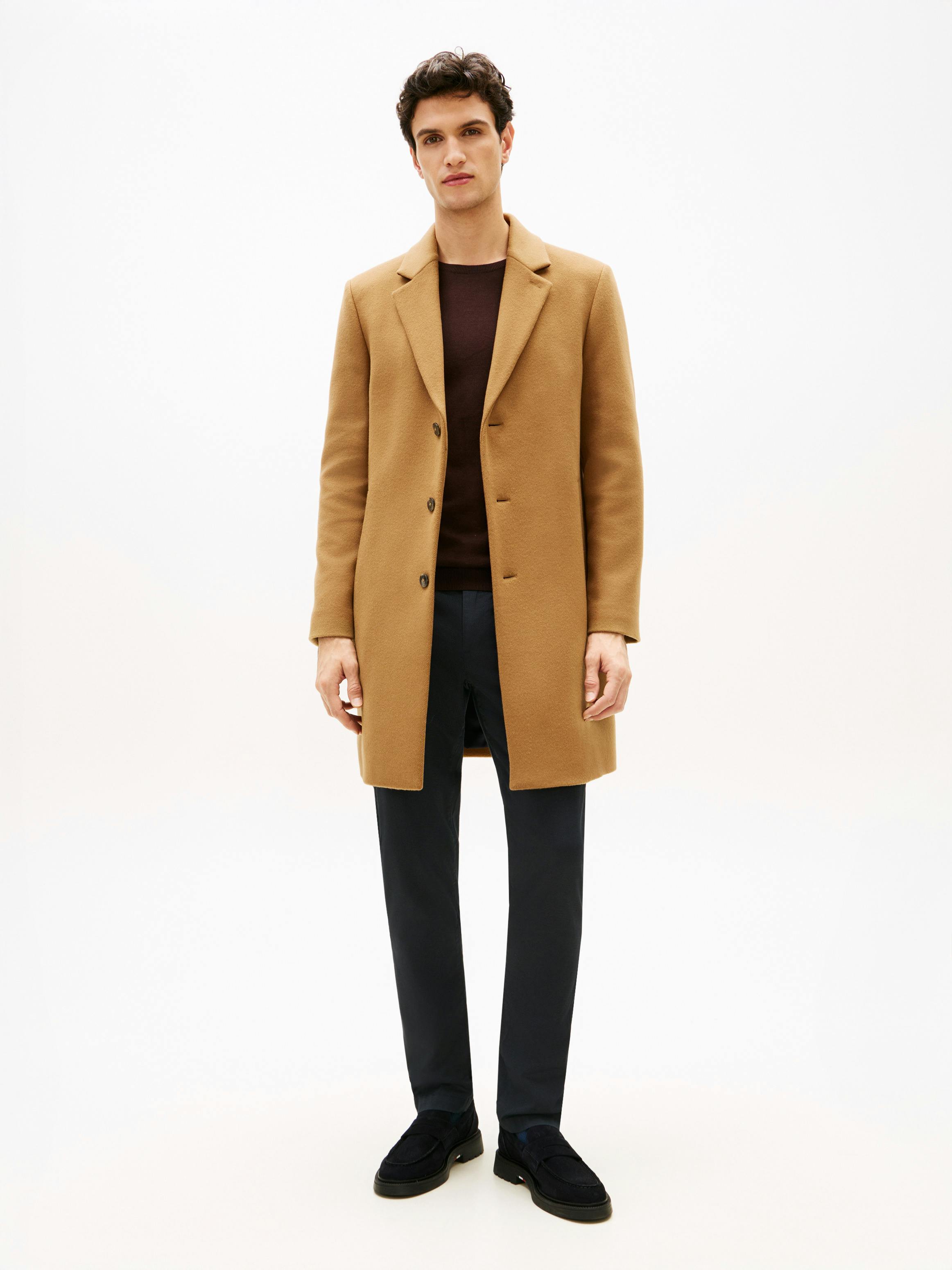 Smart Casual Wool Blend Single Breasted Coat | Coats & Jackets 