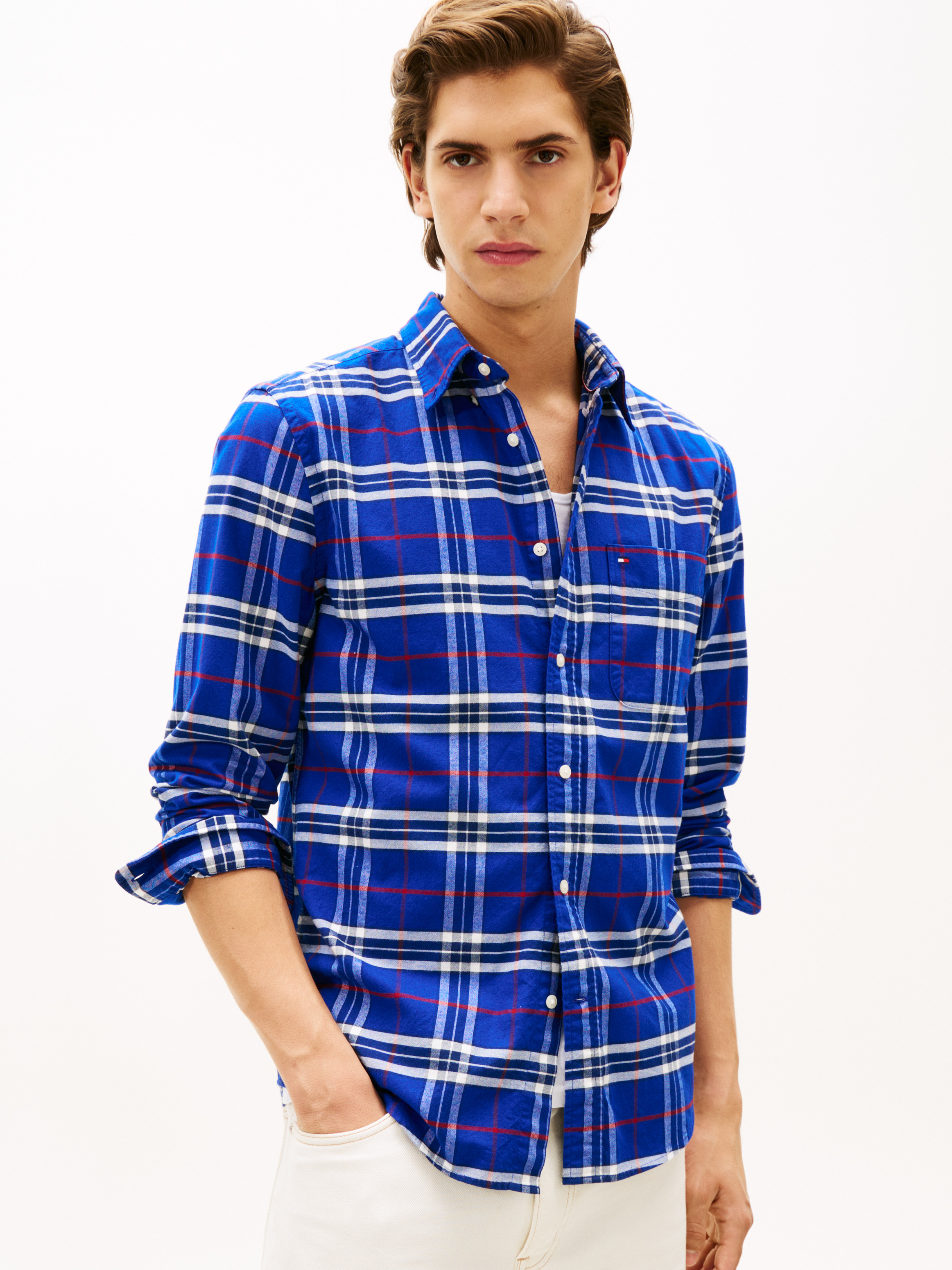 Regular Fit Brushed Oxford Check Shirt