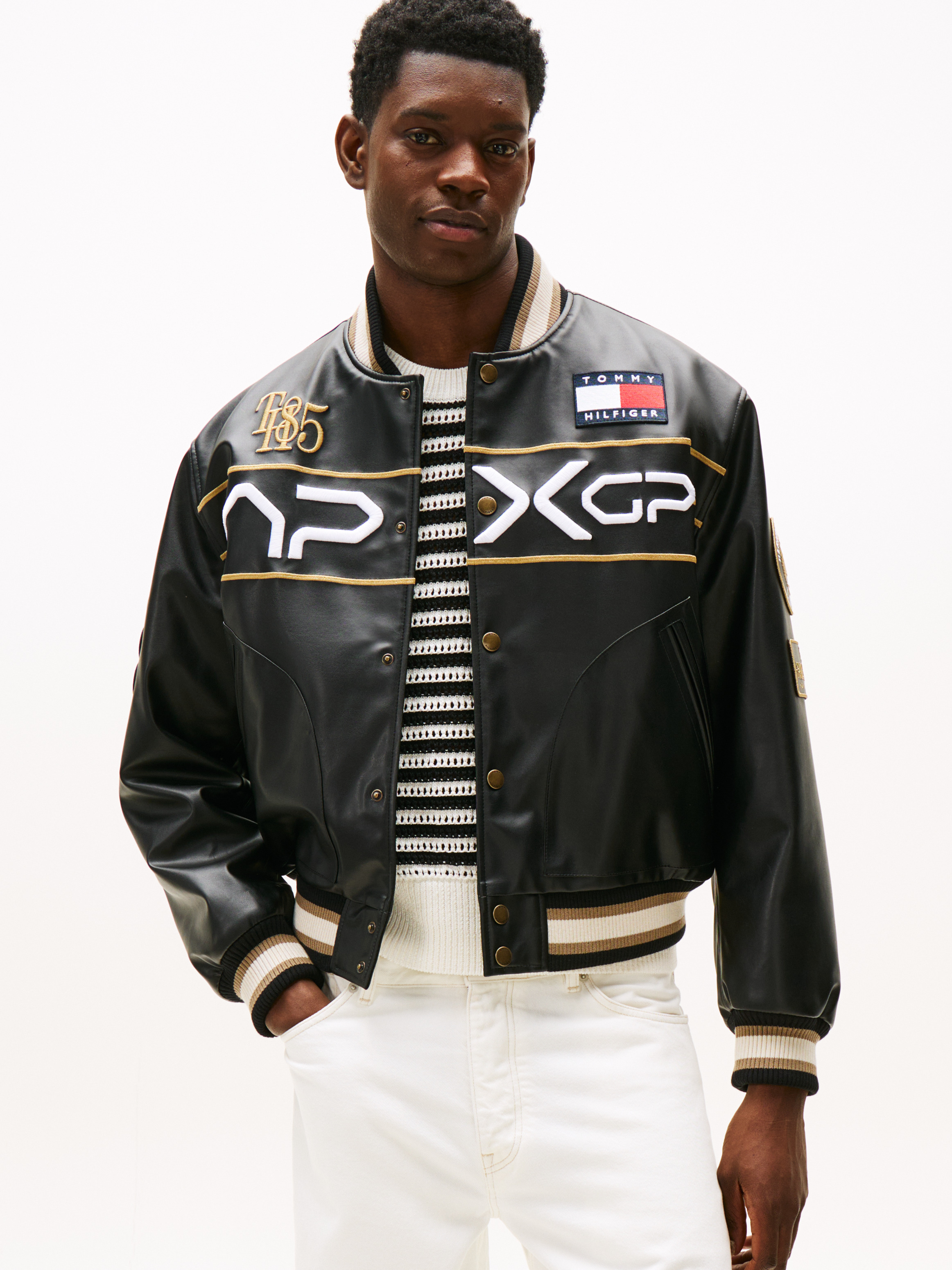 C2H4 x Mastermind Curvilinear Varsity Jacket – 'Silent Black