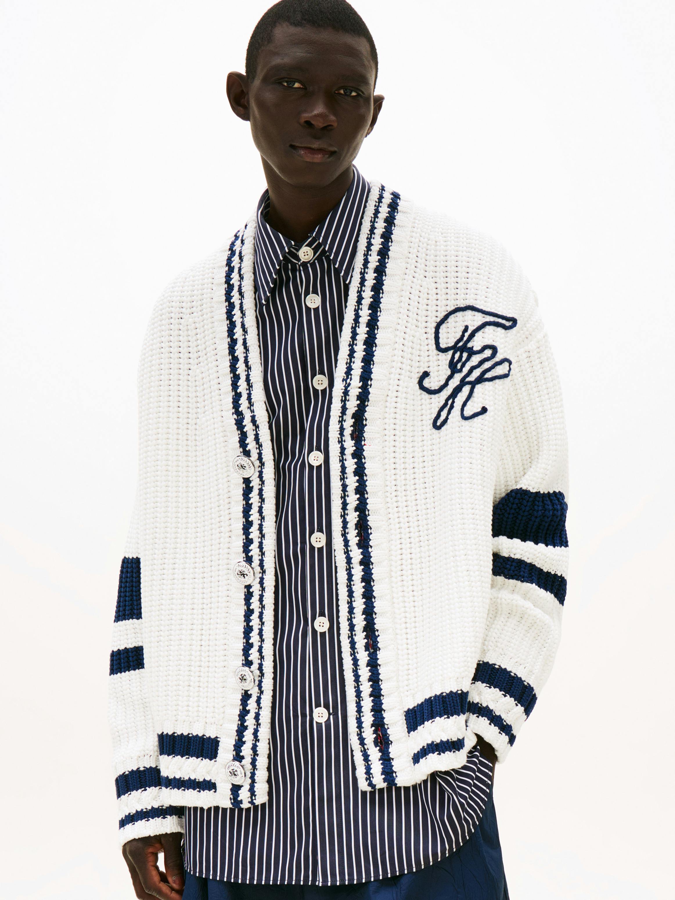 Mens Sweater Tommy Hilfiger Varsity Cardigan The Runway Collection