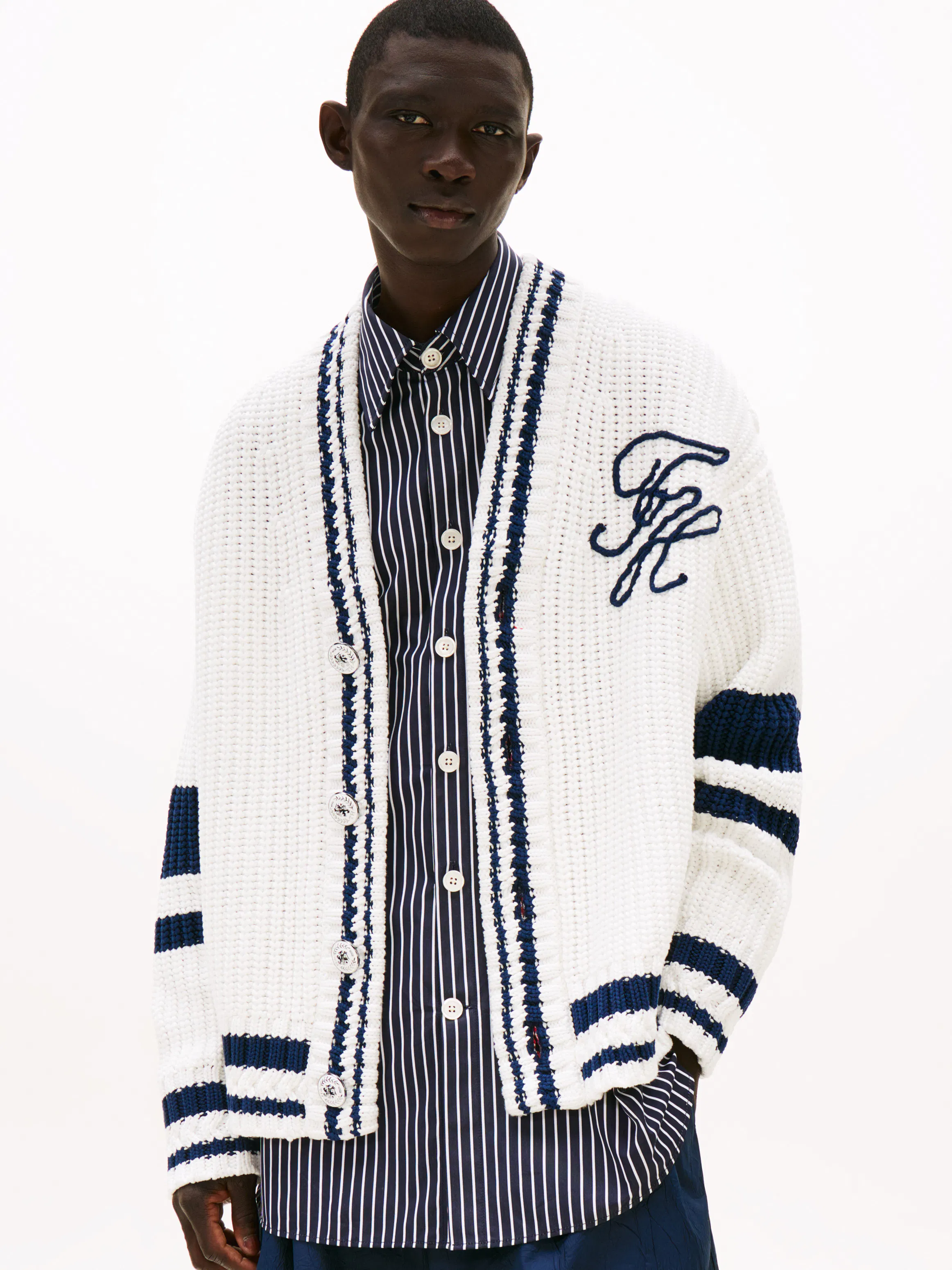 Mens Sweater Tommy Hilfiger Varsity Cardigan The Runway Collection