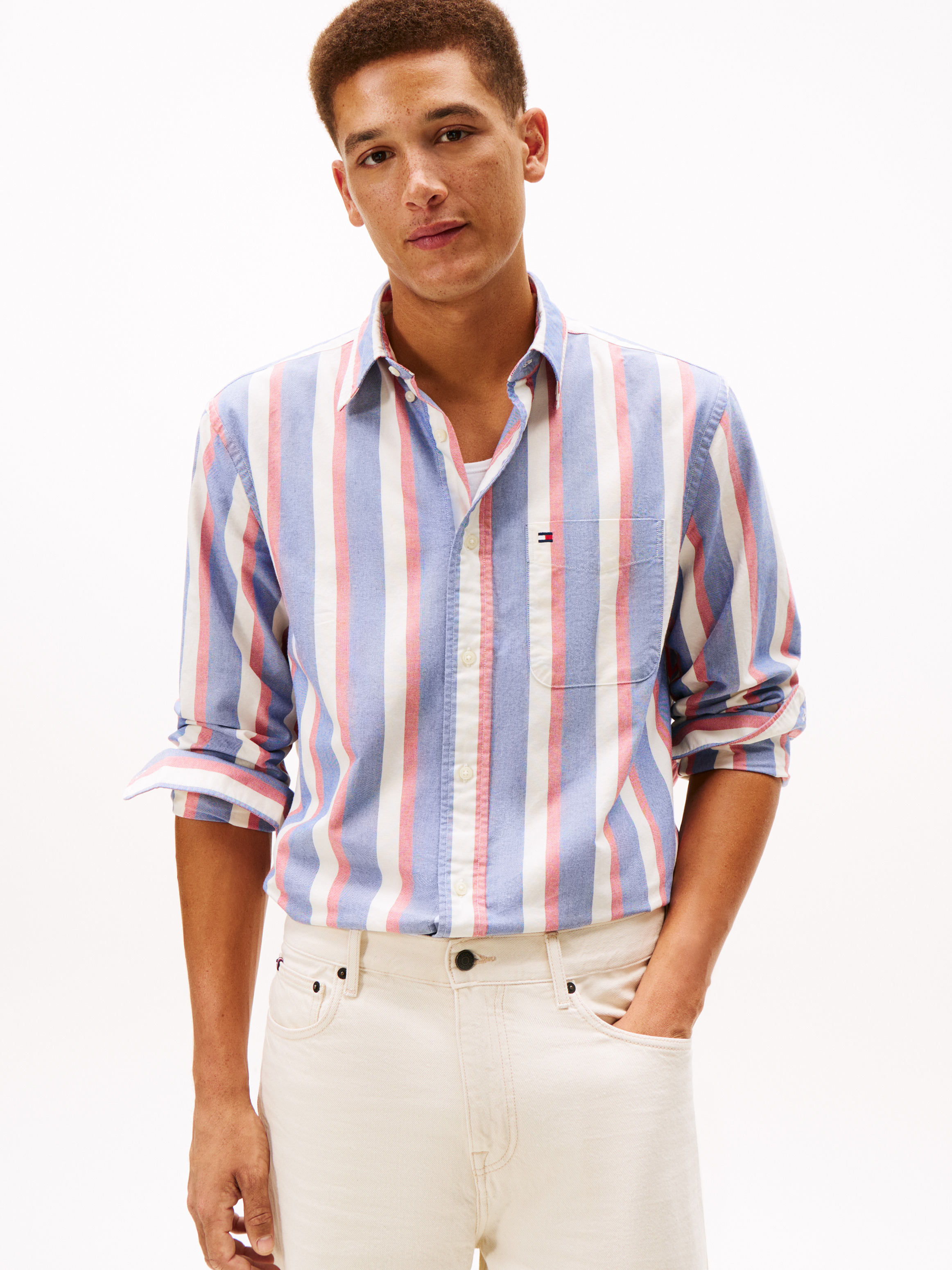 Relaxed Fit Stripe Oxford Shirt