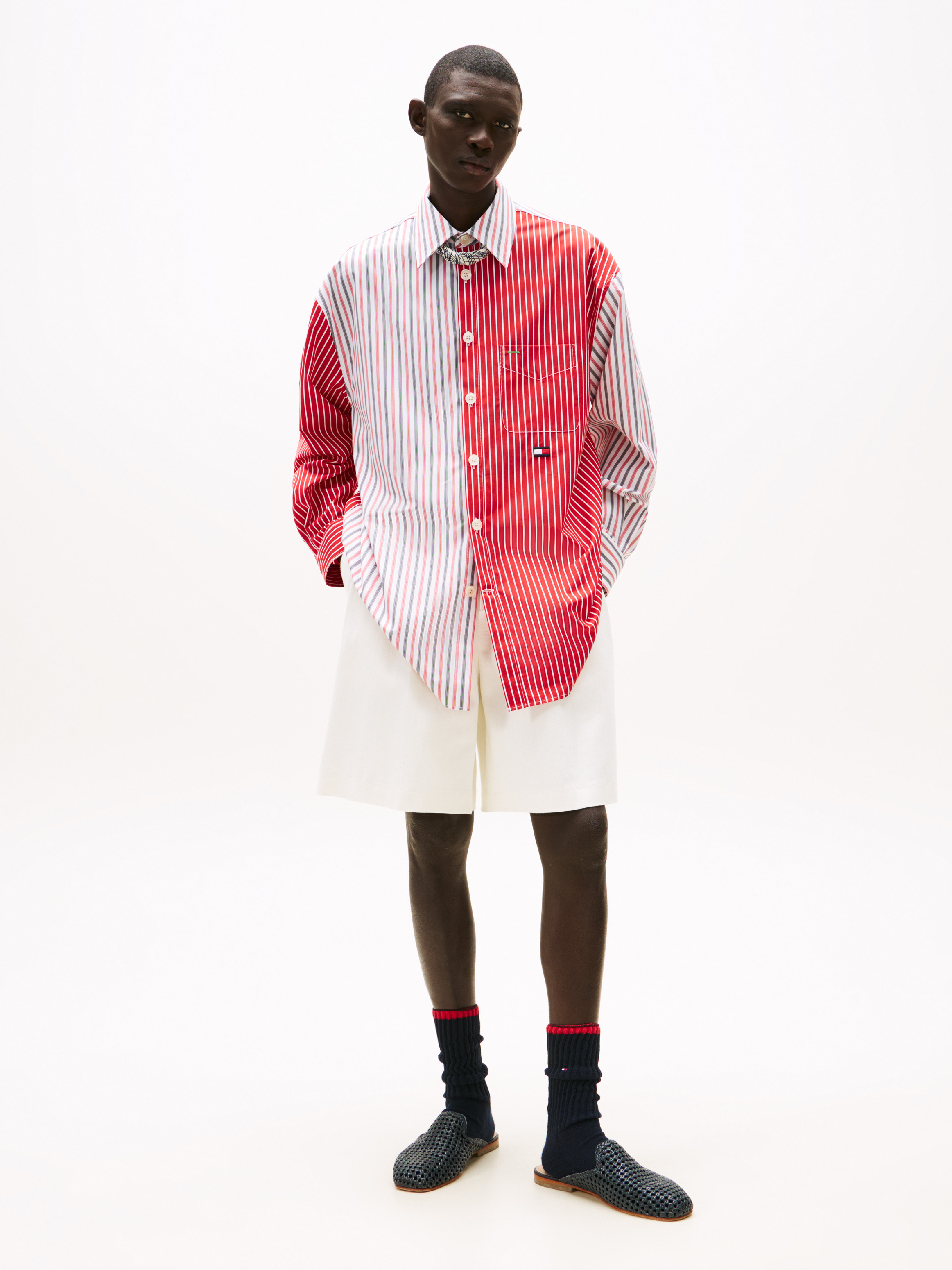 The Runway Collection Oversized Mixed Stripe Shirt | Shirts