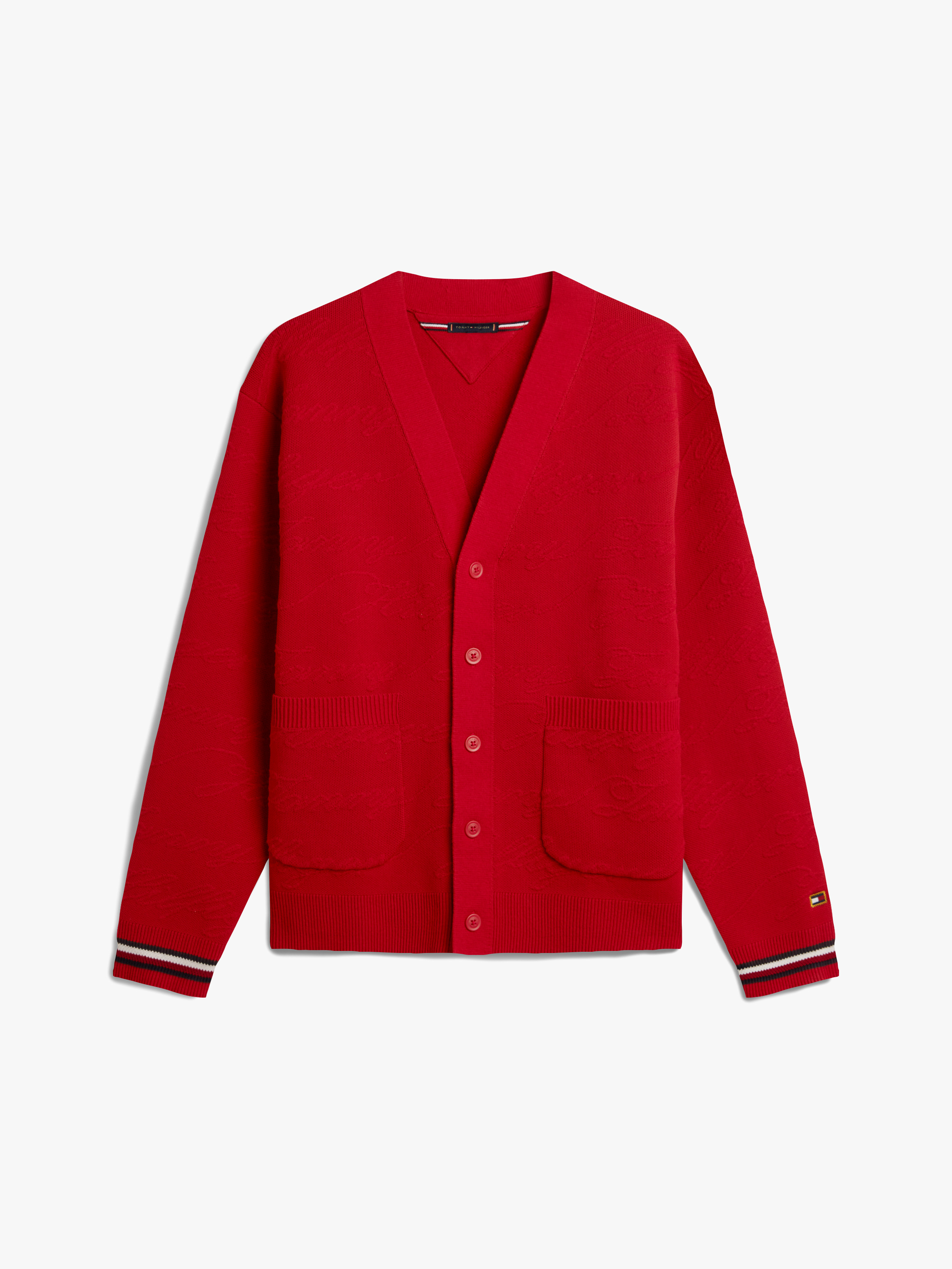 Jacquard V-Neck Cardigan | Knitwear | Tommy Hilfiger