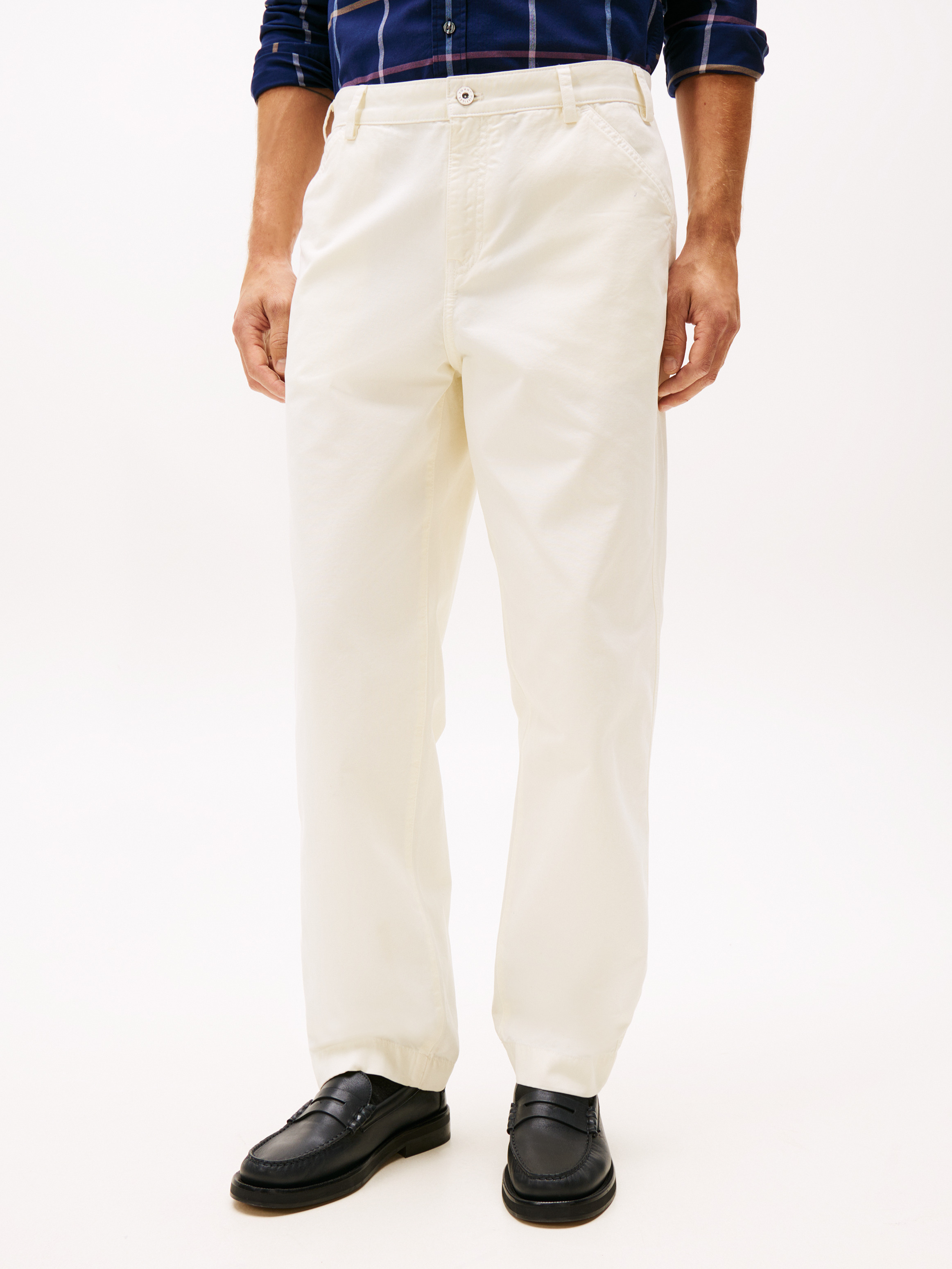 Straight Washed Canvas Carpenter Trousers