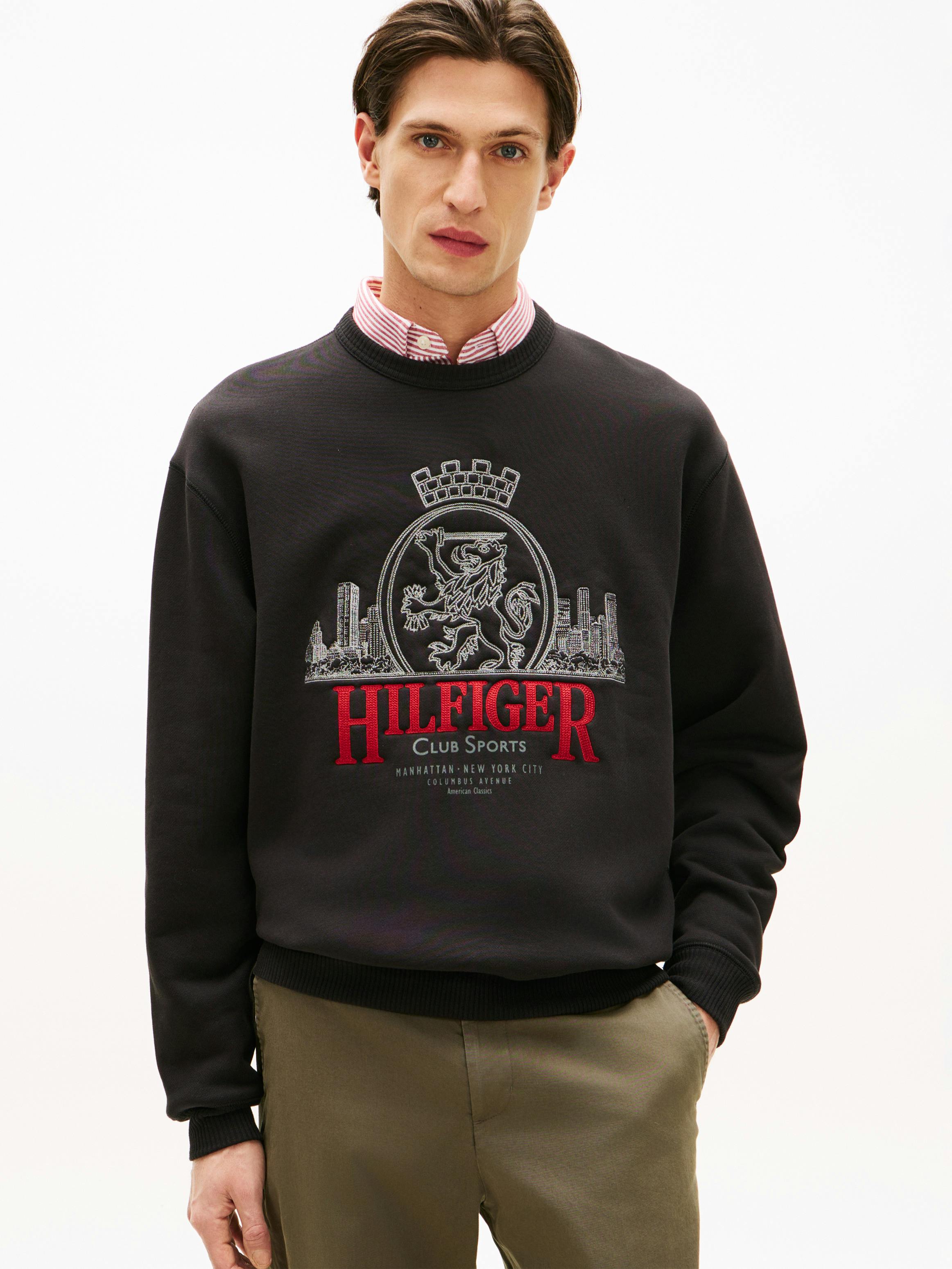 Heritage Crest Embroidery Relaxed Sweatshirt | Sweatshirts 
