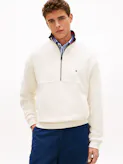 Colour-Blocked Collar Terry Half-Zip Jumper