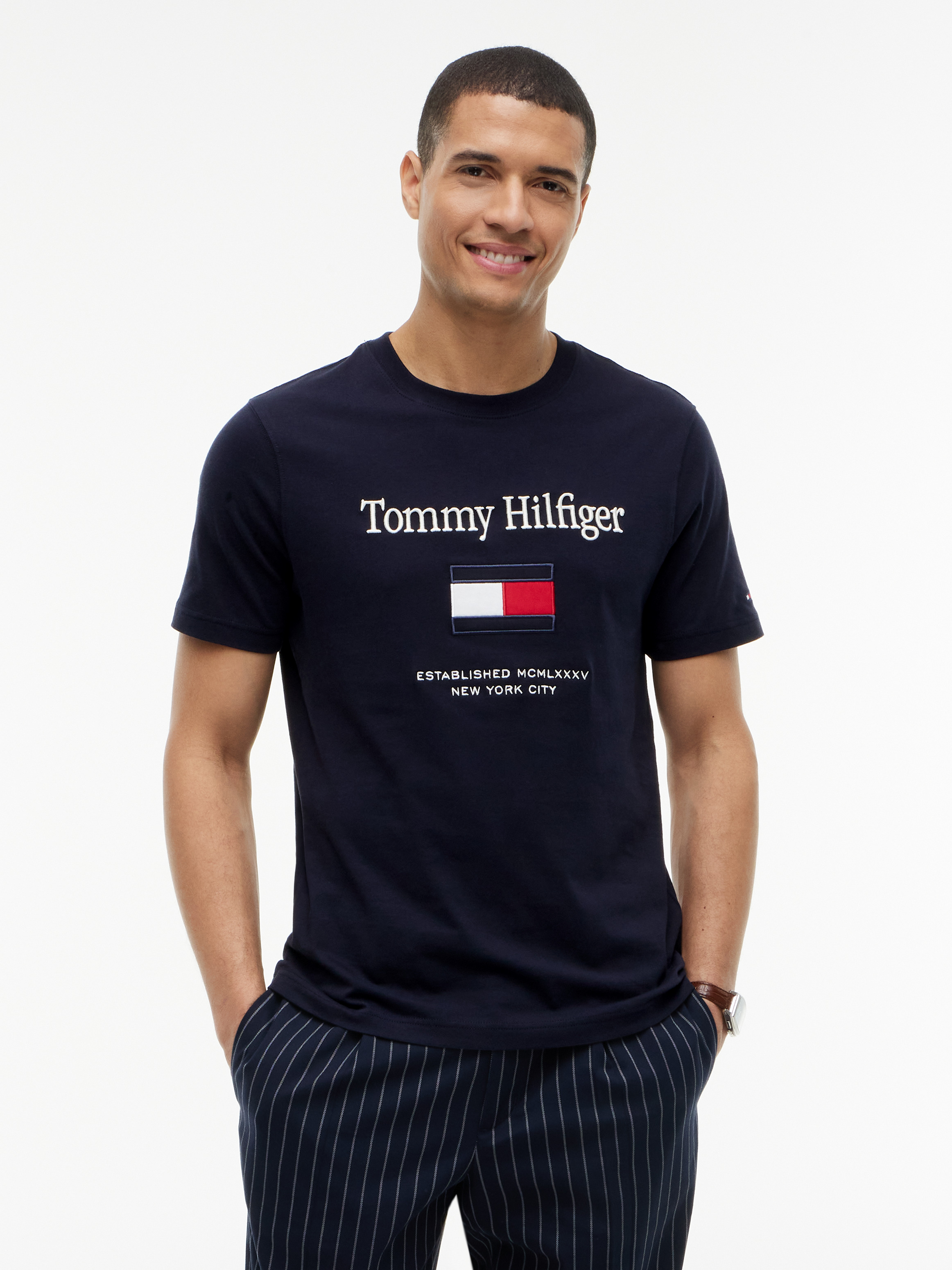 Logo Embroidery Crew Neck T-Shirt
