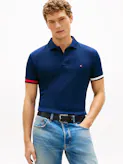 Slim Fit Interlock Knit Tipped Polo Shirt