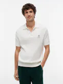 Regular Fit Embroidery Cable Knit Polo Shirt