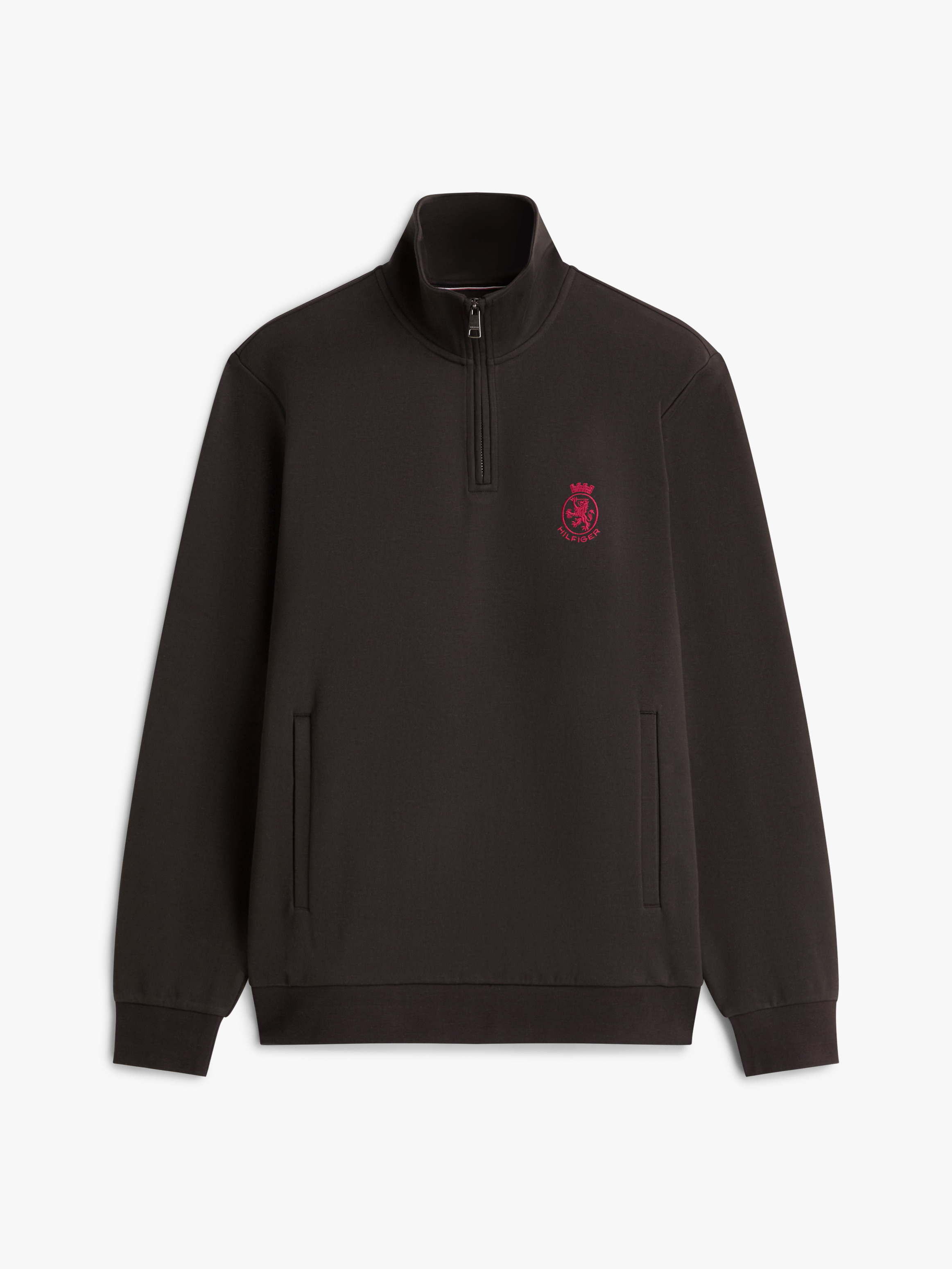 TH Crest Embroidery Quarter-Zip Jumper | Knitwear | Tommy Hilfiger