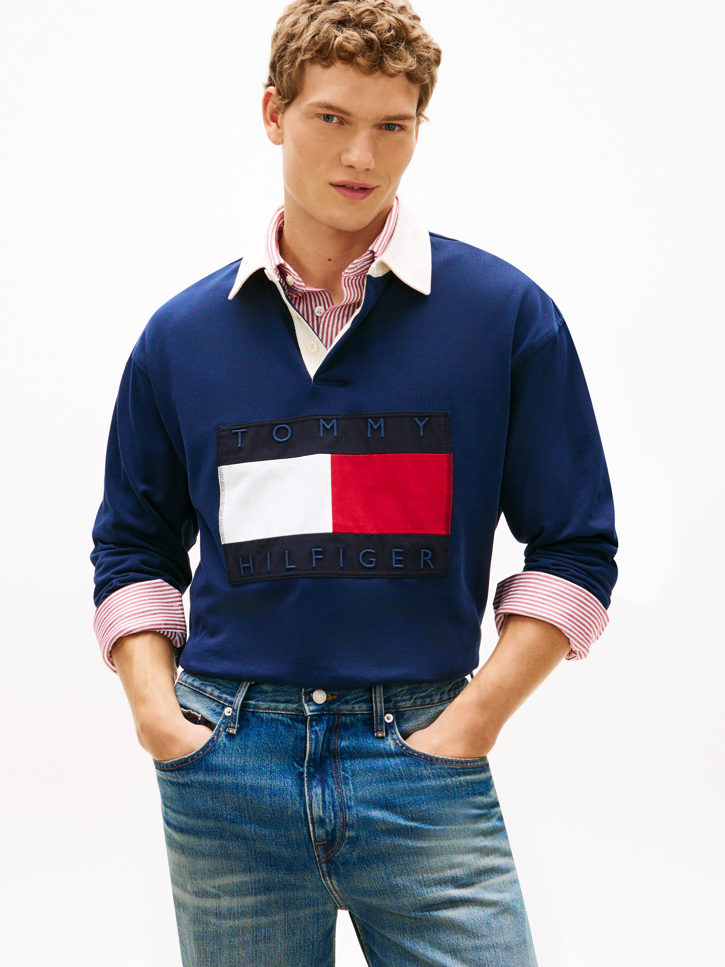 Flag Logo Relaxed Rugby Shirt