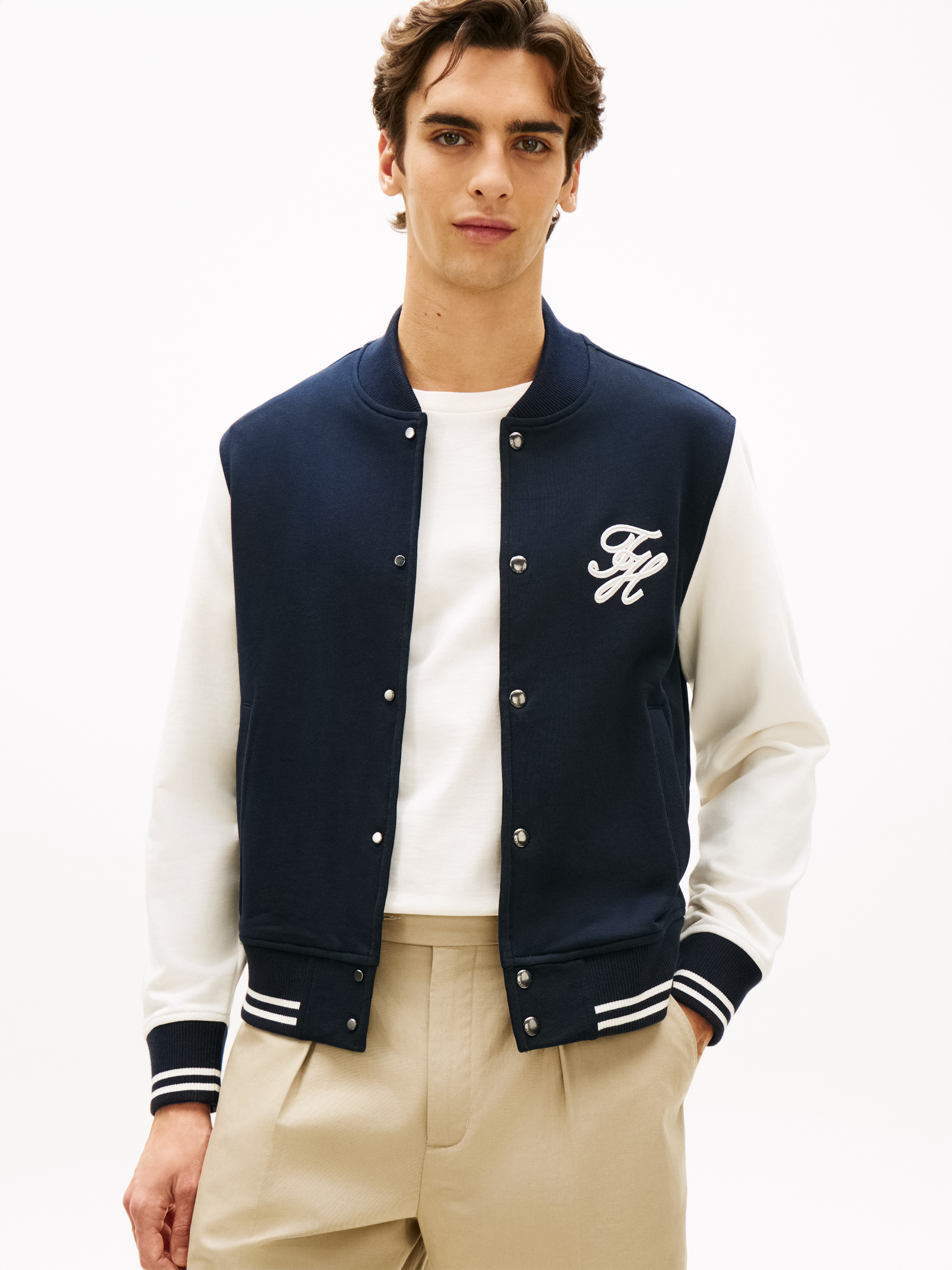 Colourblock Script Bomber