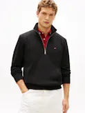 Flag Embroidery Terry Quarter-Zip Jumper