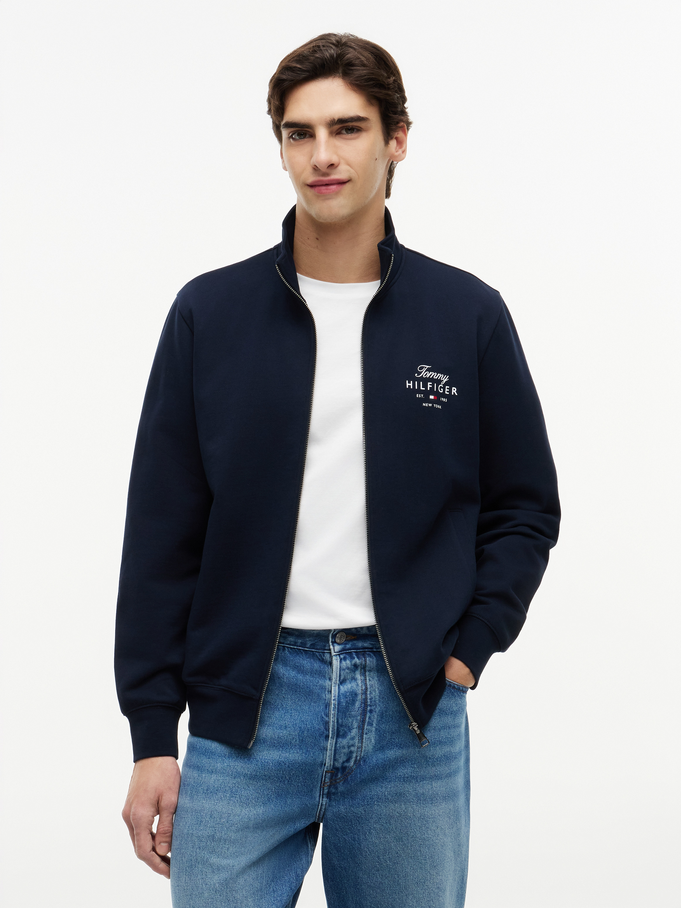 Script Stack Full Zip Sweater