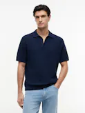 Relaxed Fit Washed Structured Polo Shirt