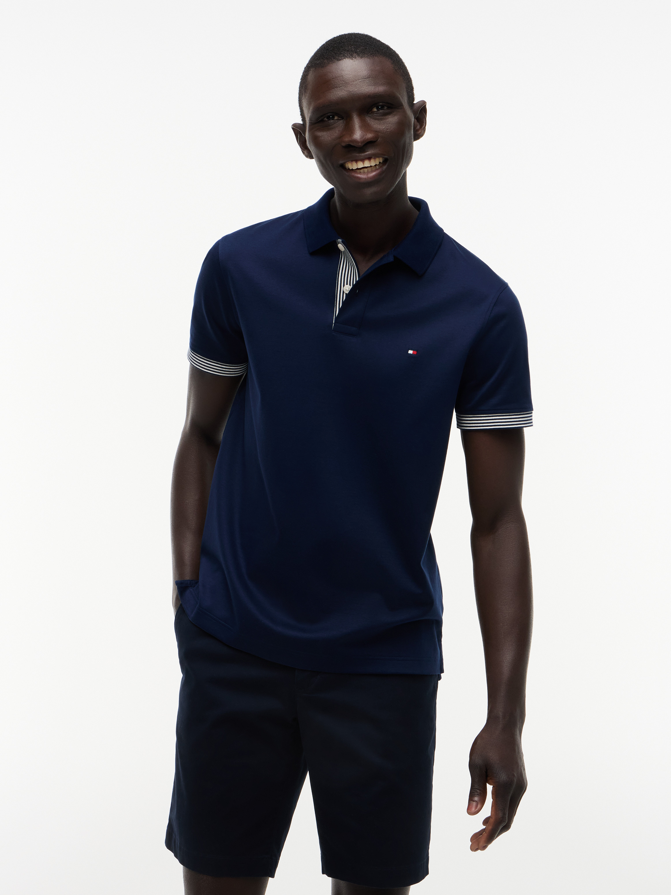 Jacquard Placket Polo Shirt