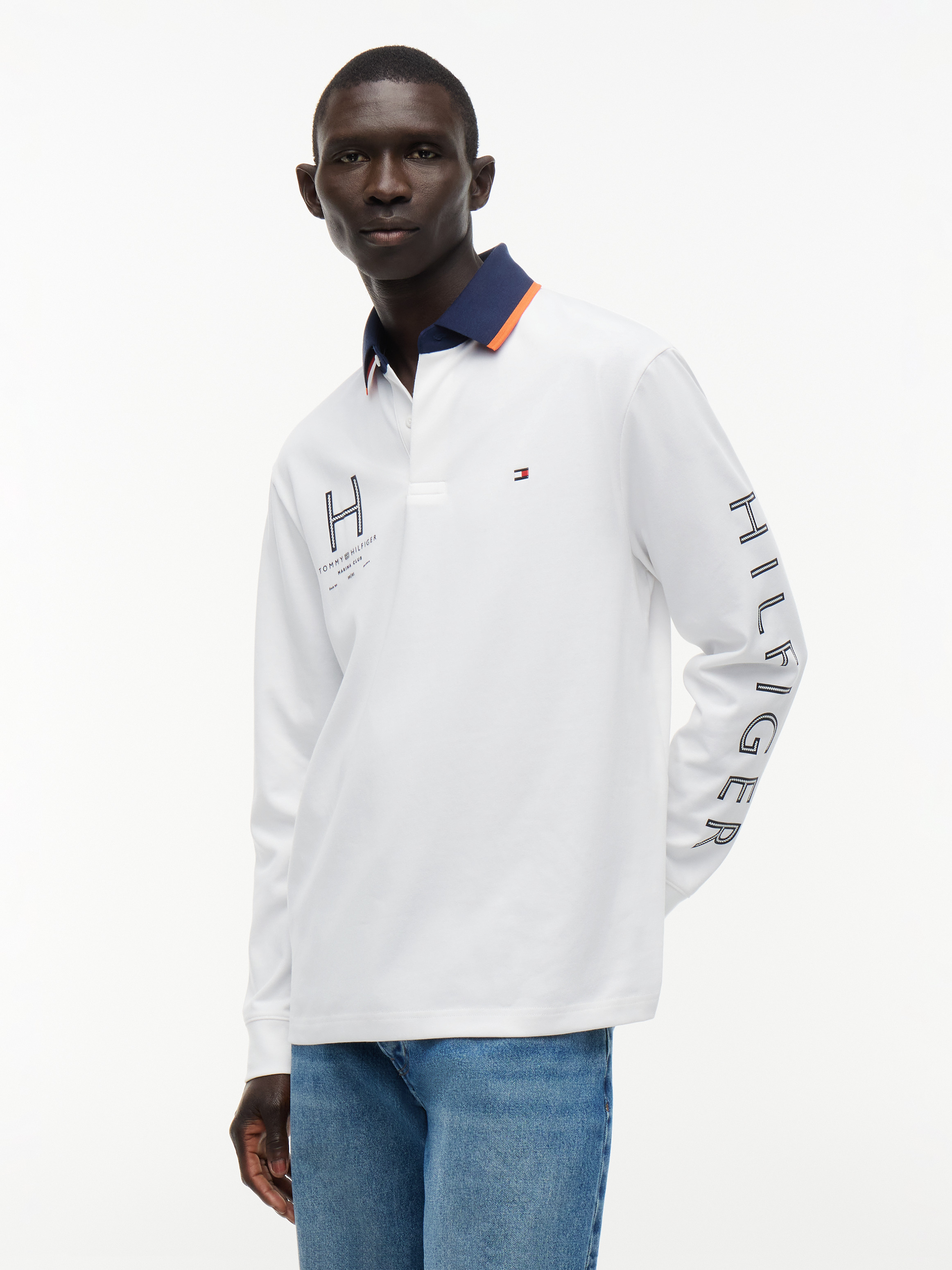 Classic Fit Logo Long Sleeve Polo Shirt