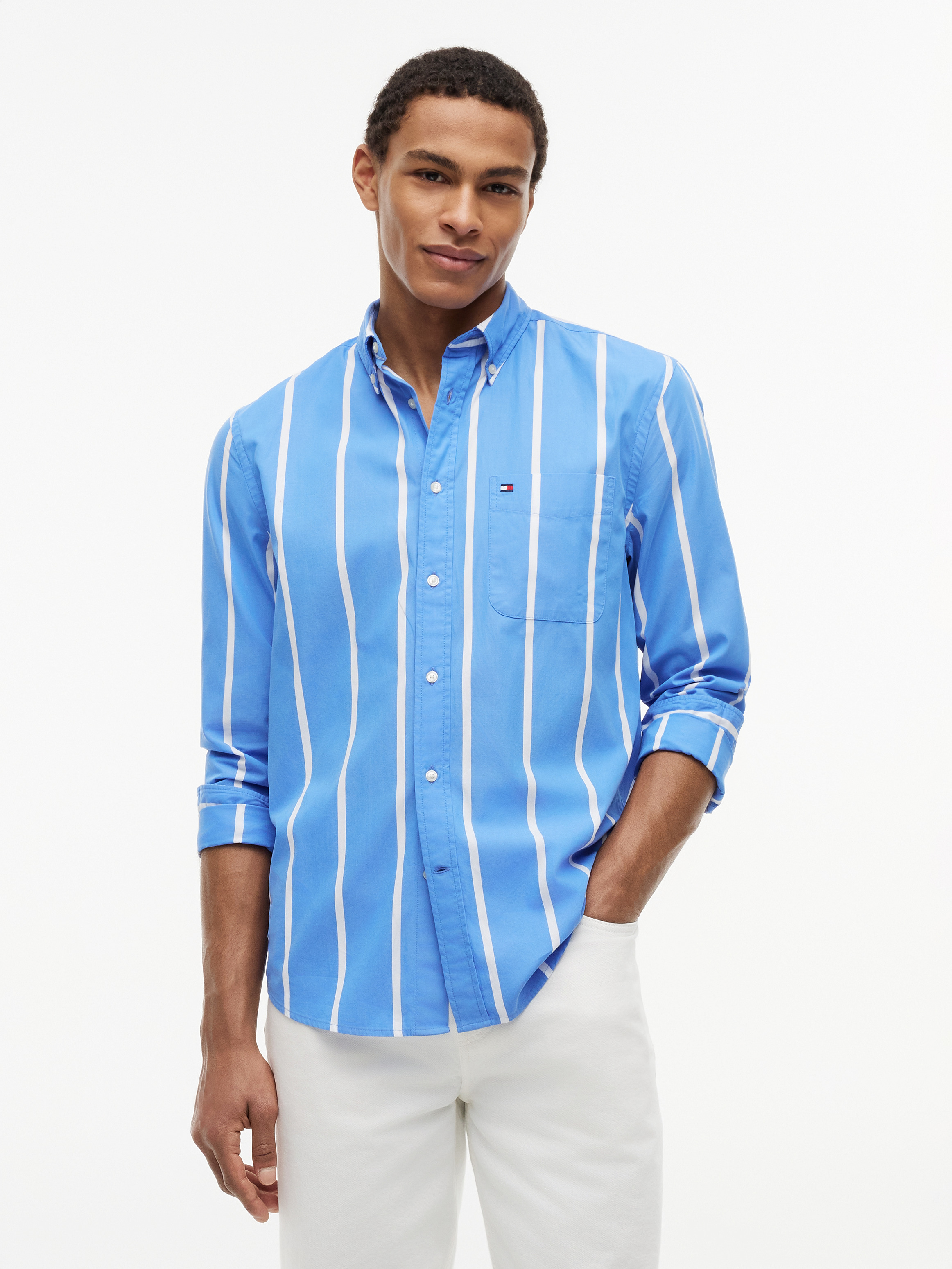 Spaced Stripe Poplin Shirt
