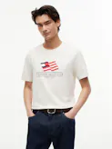 Wavy Flag Appliqué Jersey T-Shirt