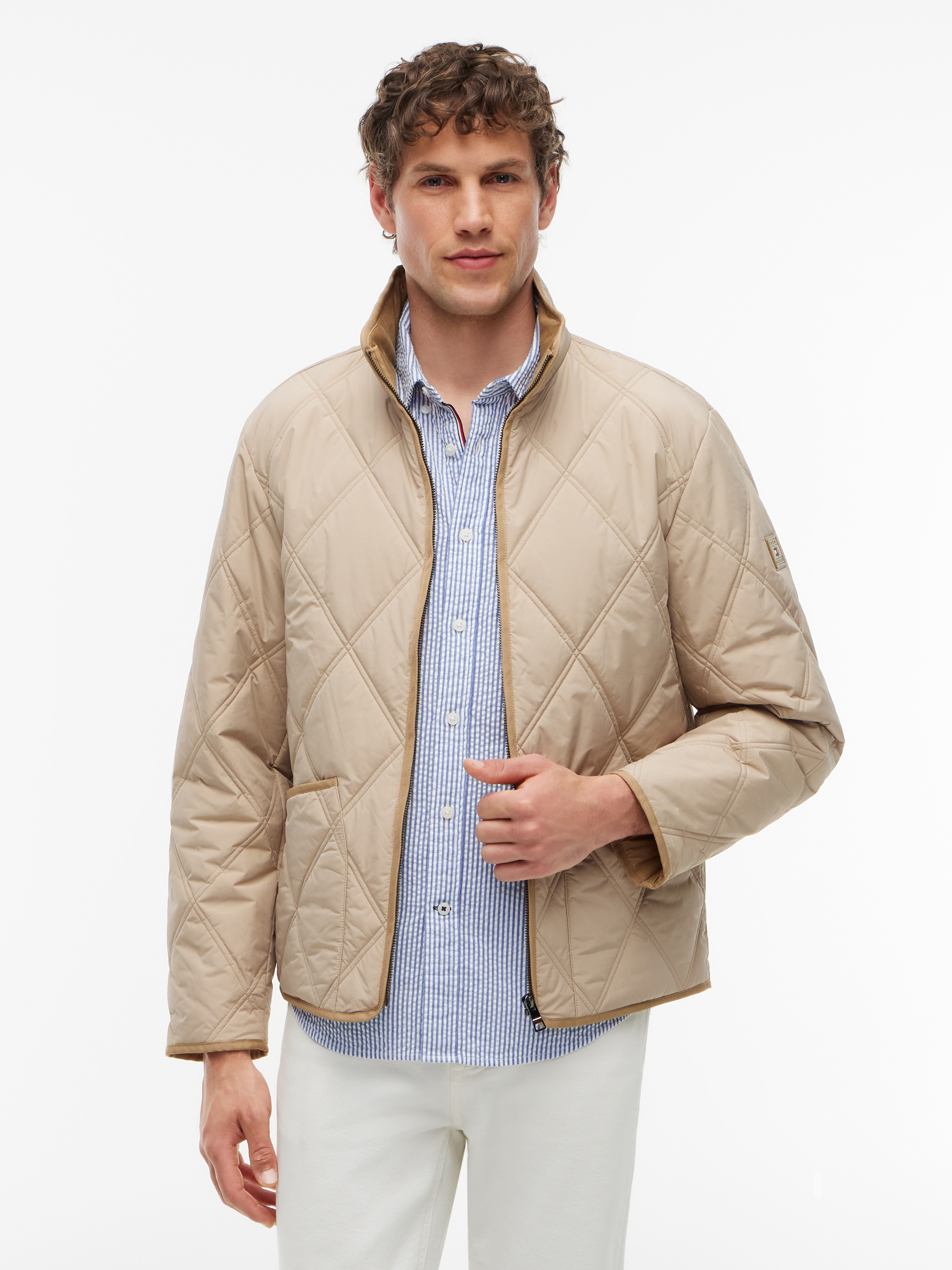 Diamond Quilted Zip-Thru Jacket