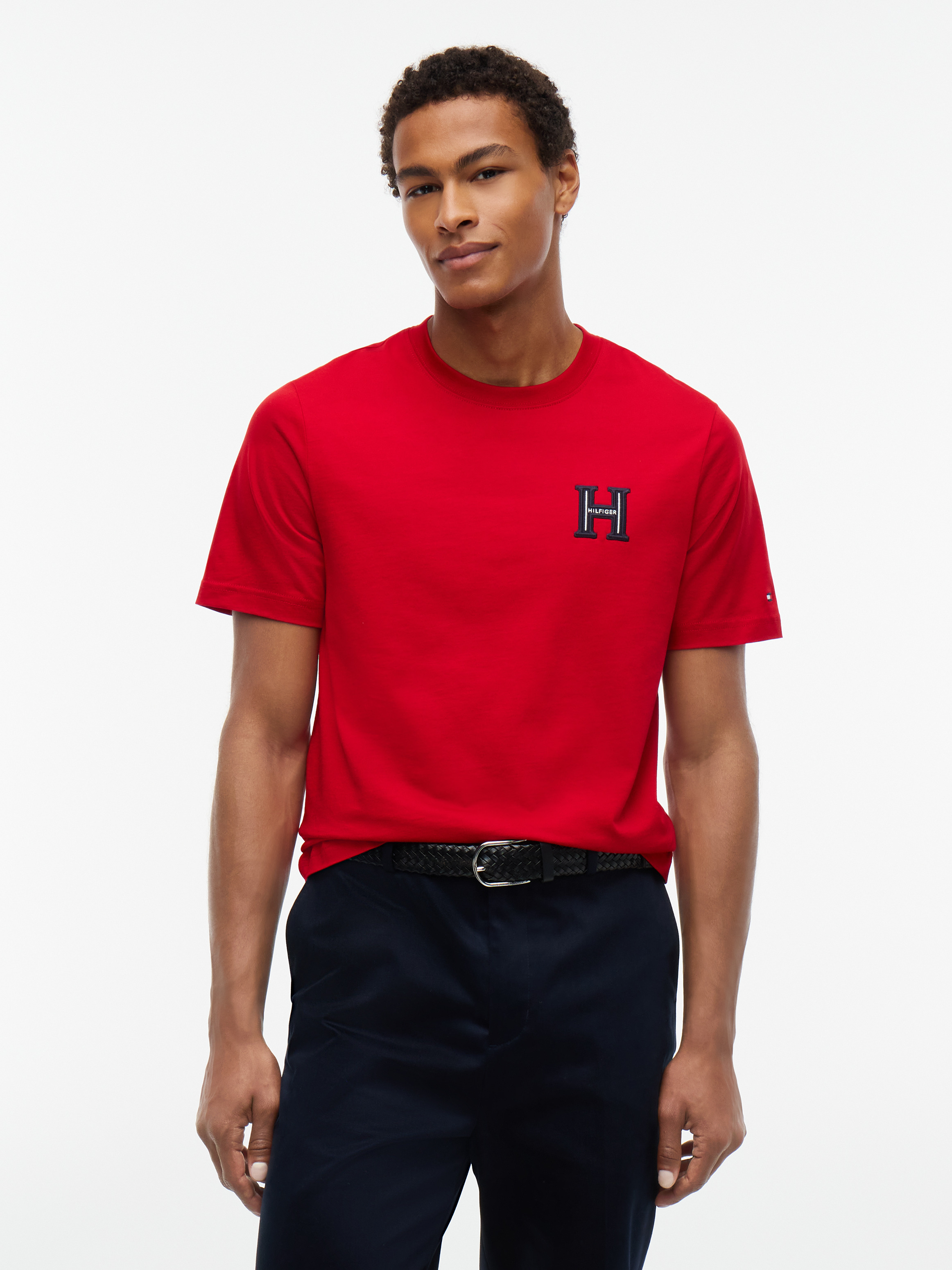 Varsity Logo Embroidery Crew Neck T-Shirt