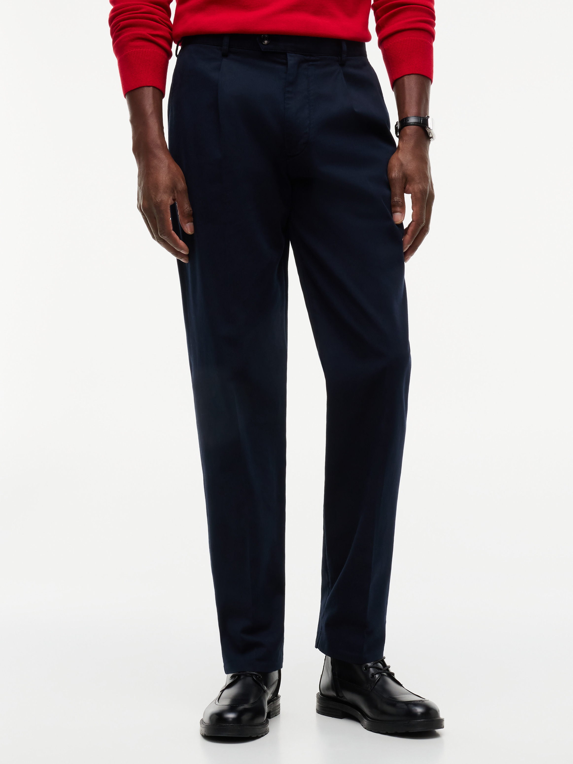 Dover Regular Straight Belted Twill Chinos