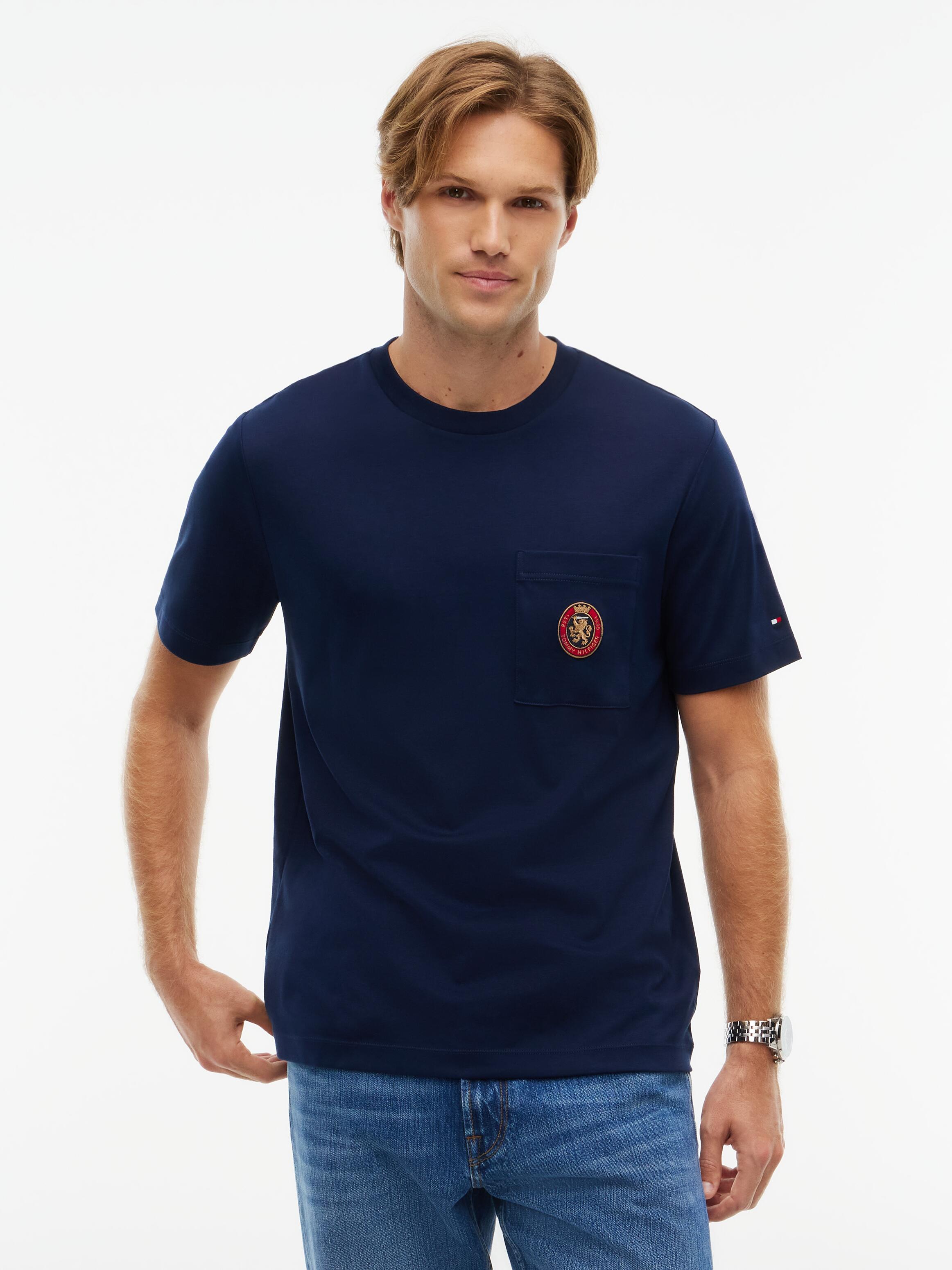 Crest Pocket Fluid Cotton T-Shirt
