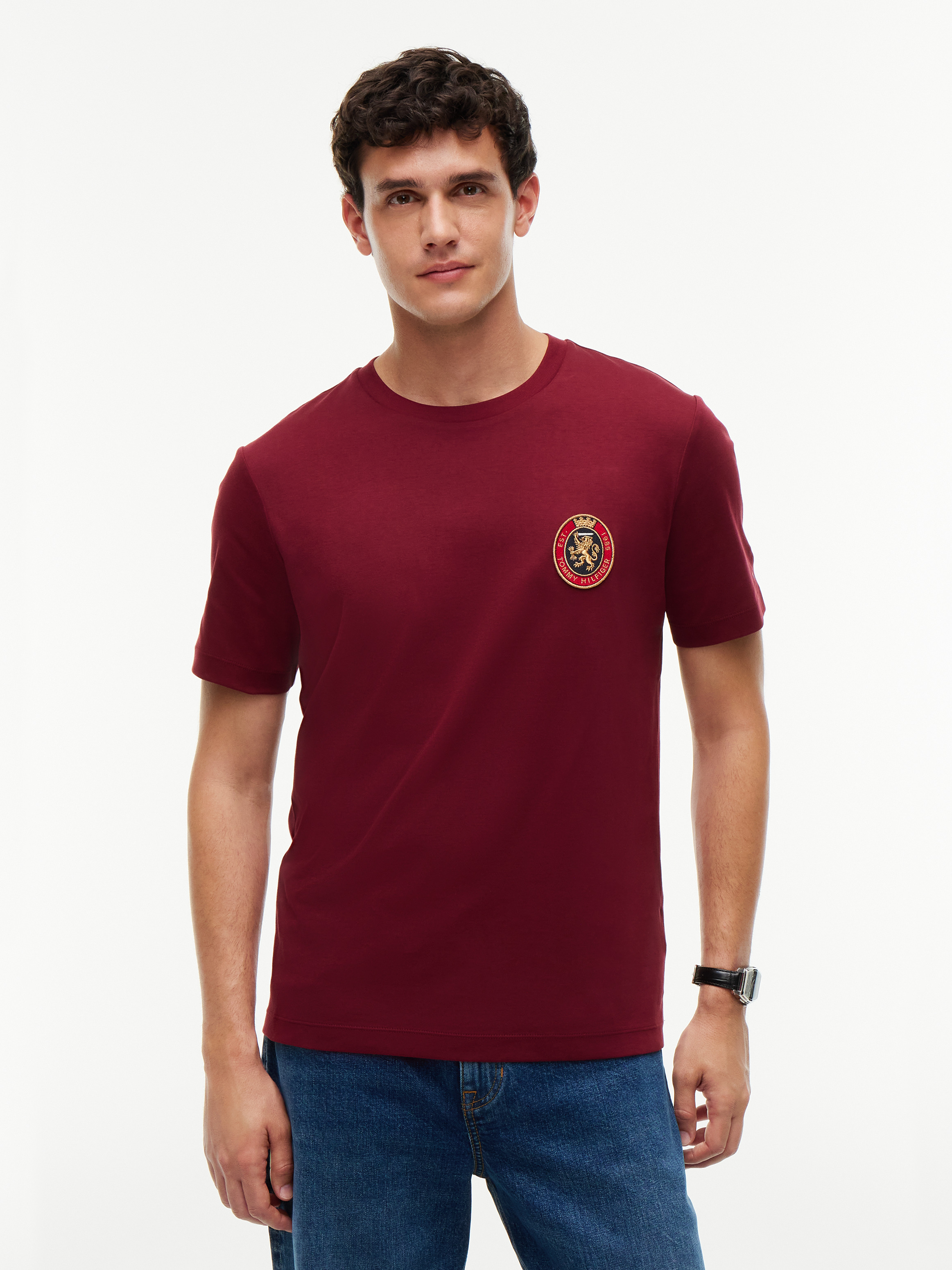 Crest Pocket Fluid Cotton T-Shirt
