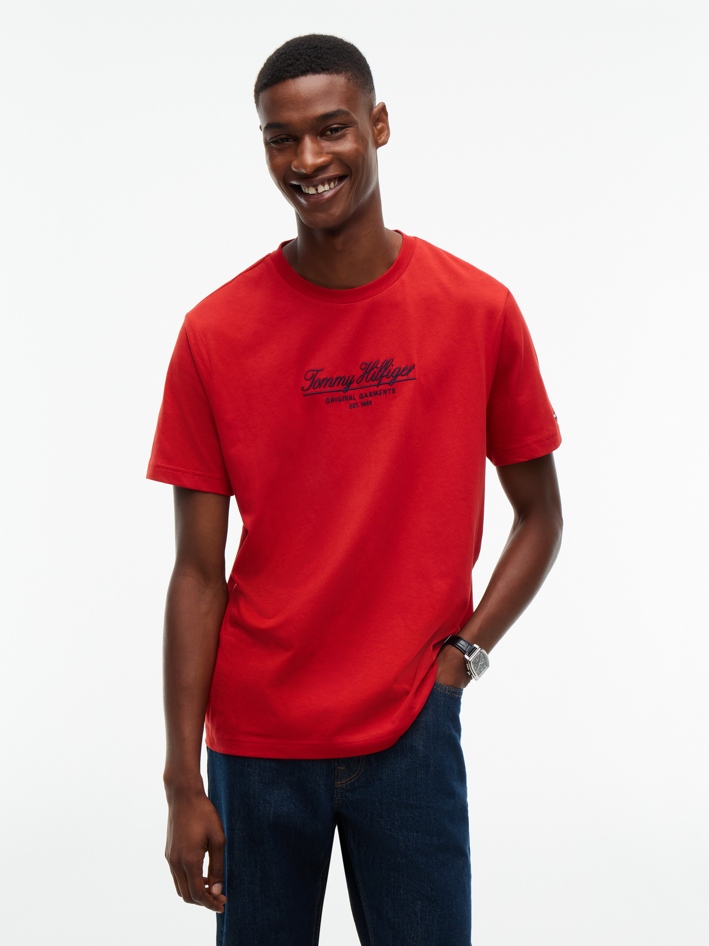 Logo Embroidery Crew Neck T-Shirt