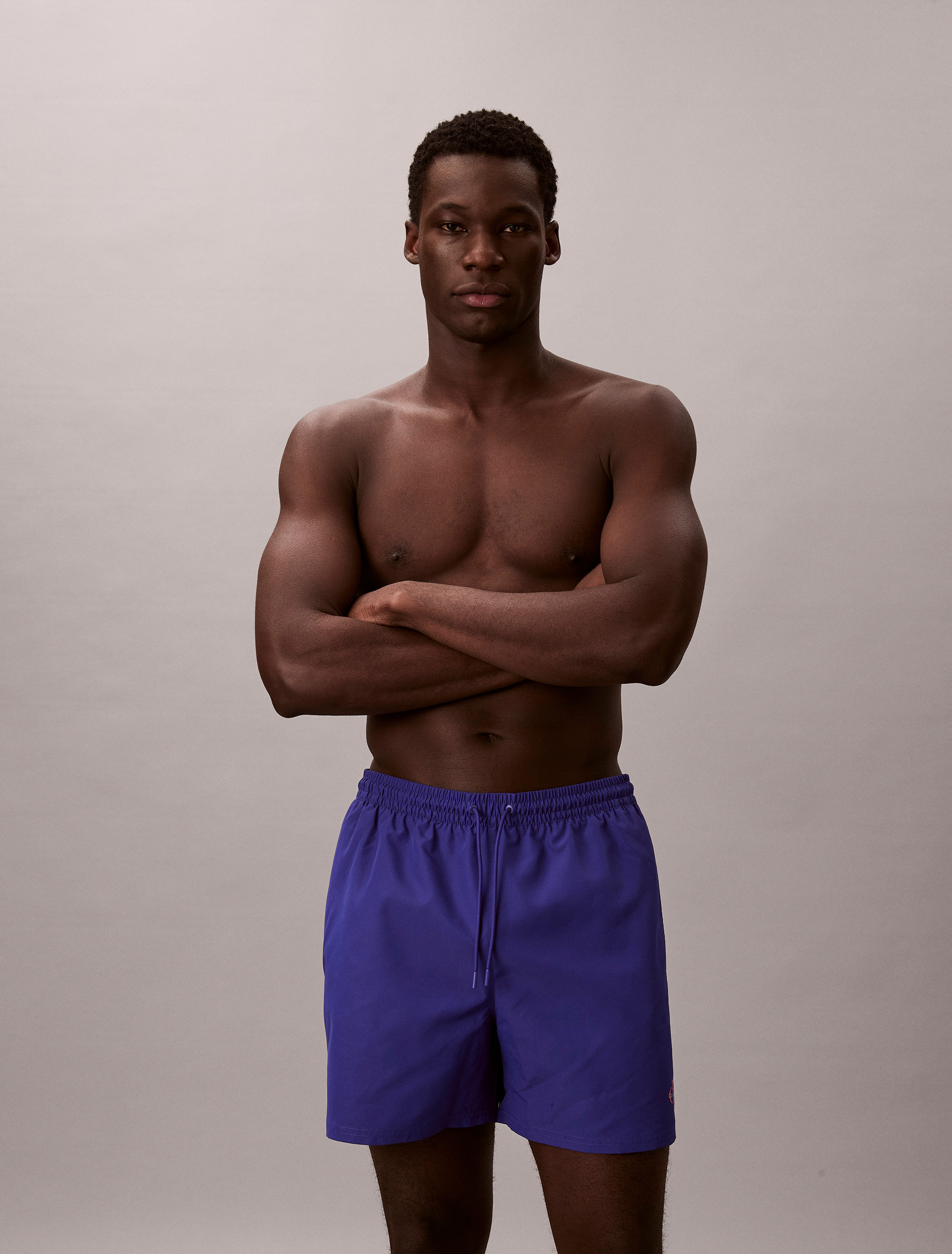 CK Monogram Medium Drawstring Swim Shorts