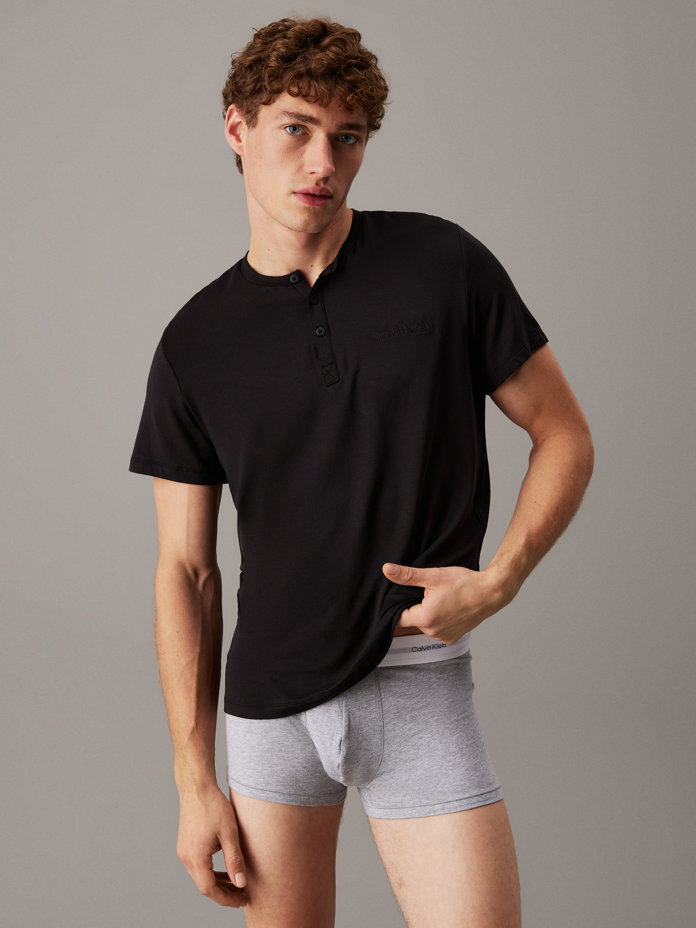 Ultra Soft Modal Henley Pyjama T-Shirt