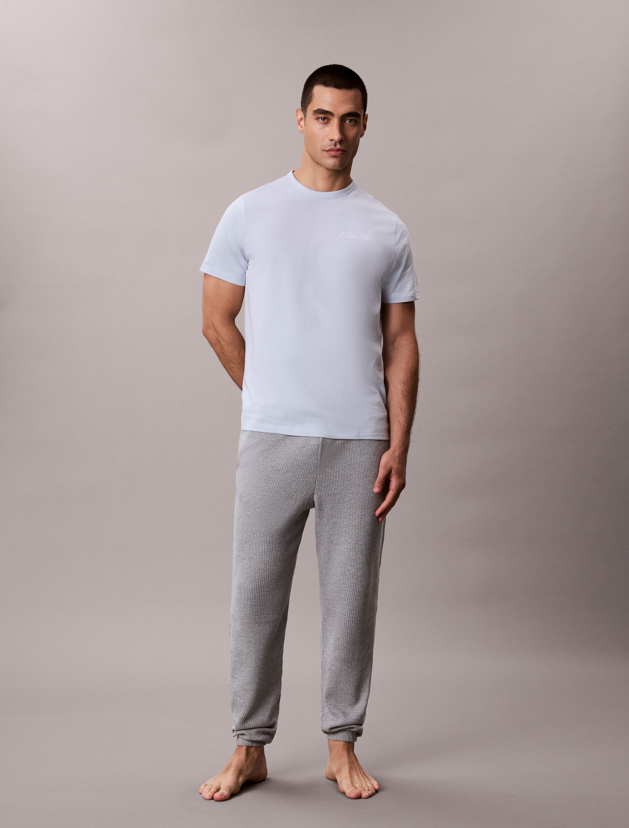 Cotton Poplin Script Sleep Tee