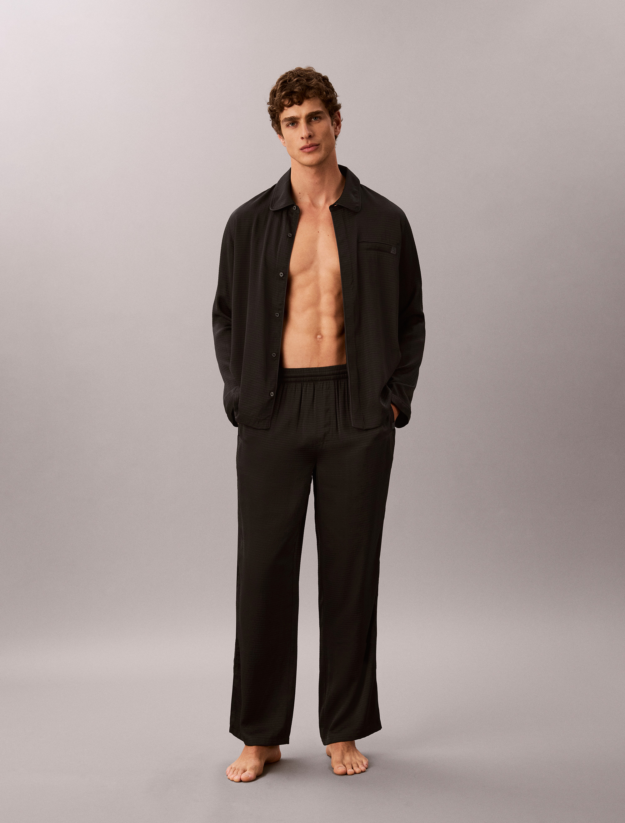 CK Black Matte Shine Pyjama Pants