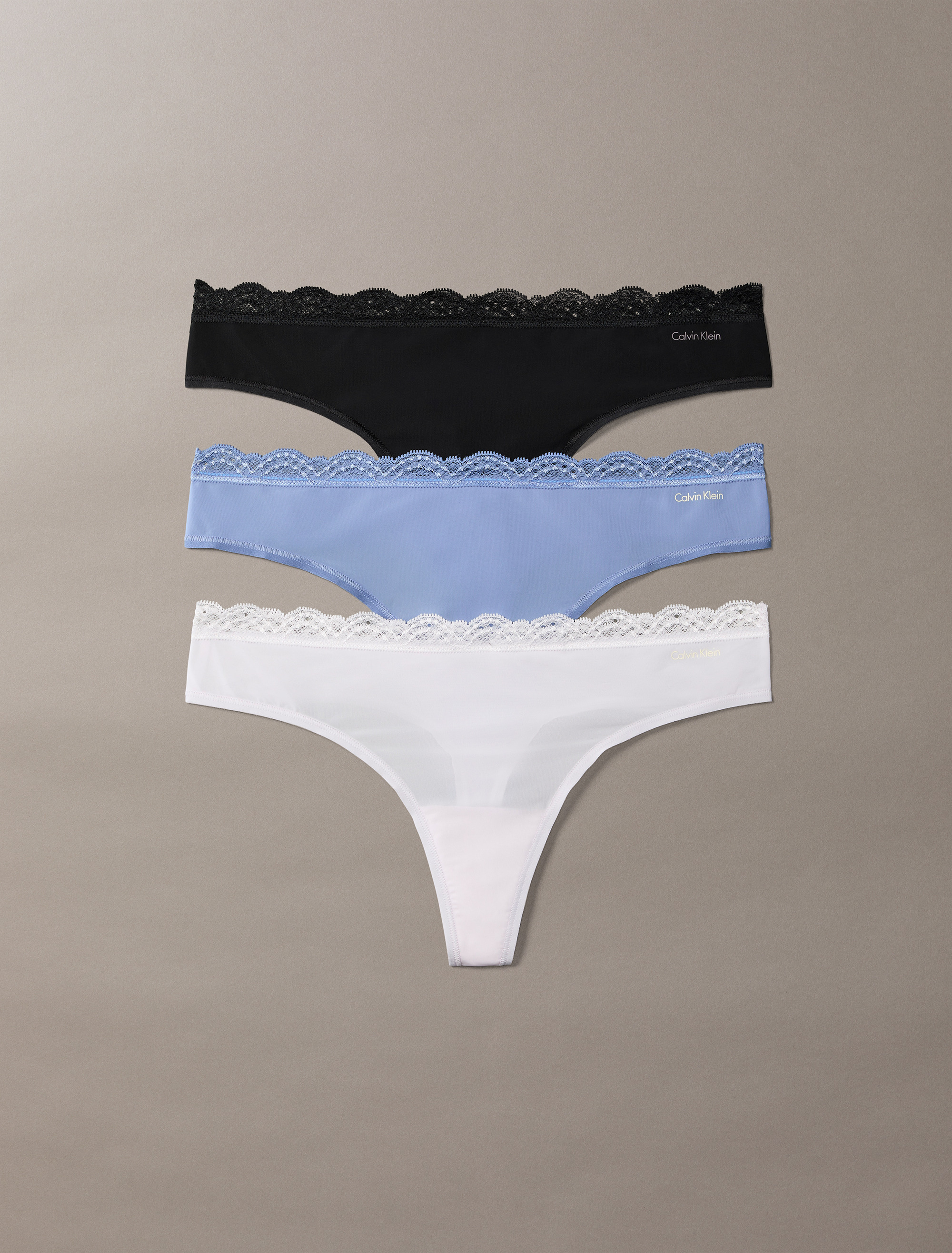 Micro Stretch with Lace 3 Pack Thongs
