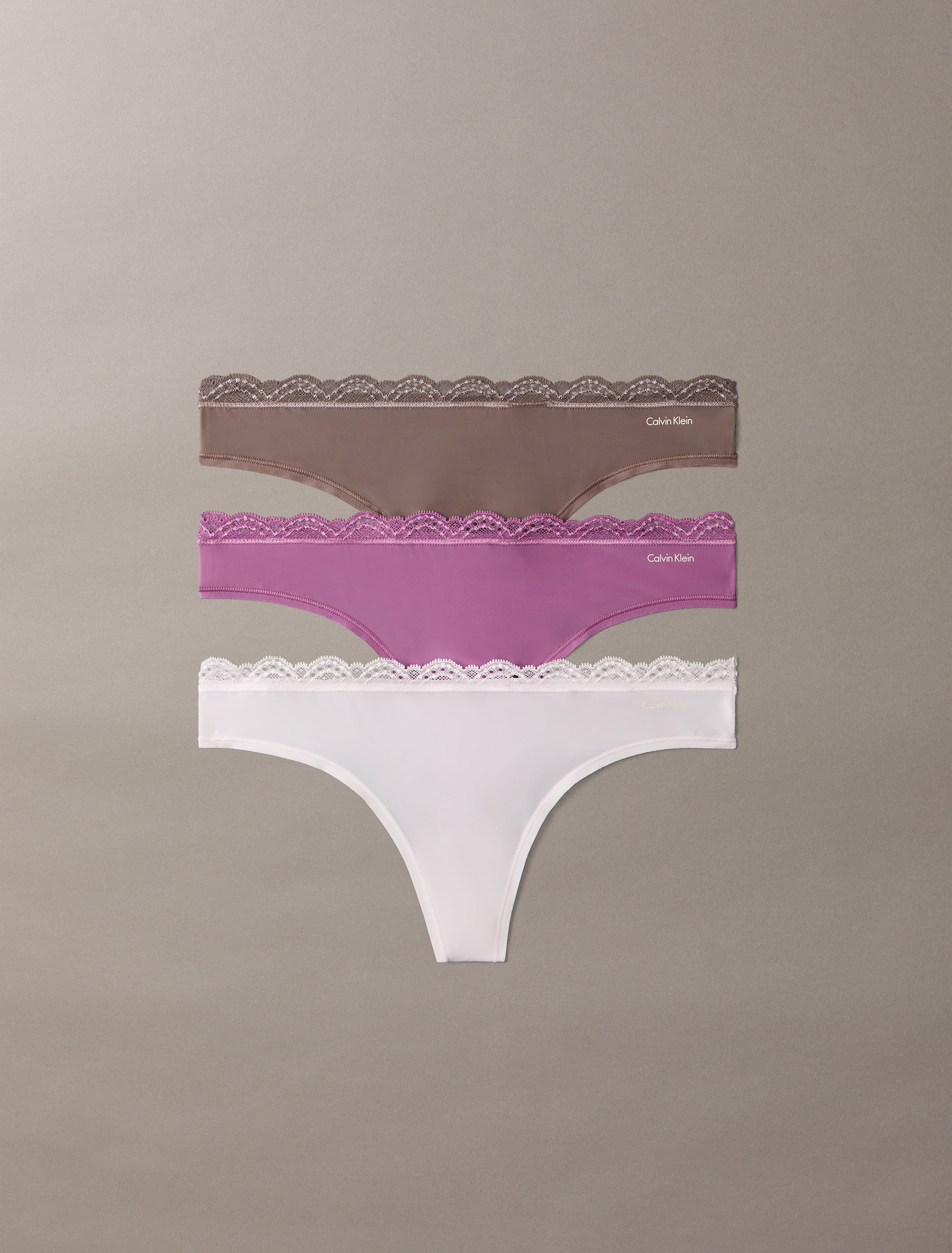 Micro Stretch with Lace 3 Pack Thongs