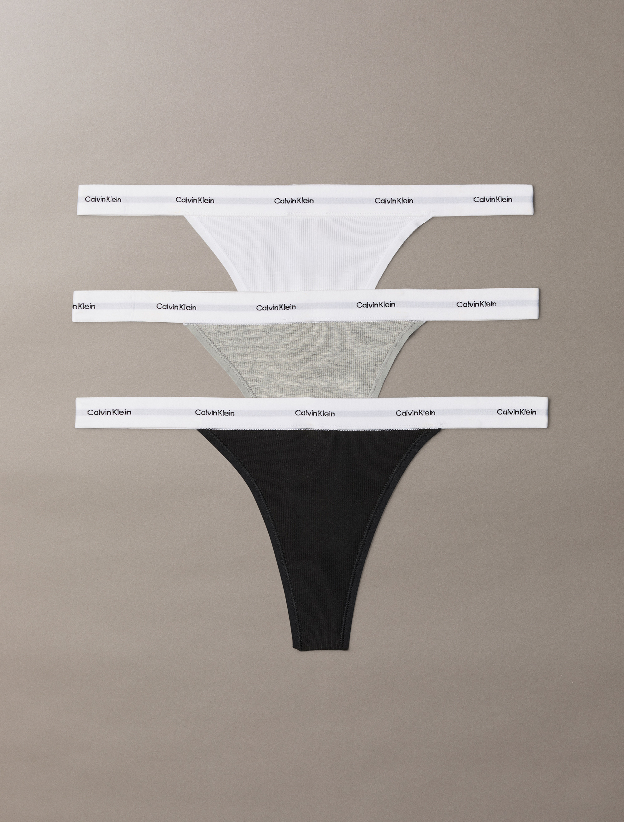 Cotton Stretch Rib 3 Pack String Thong