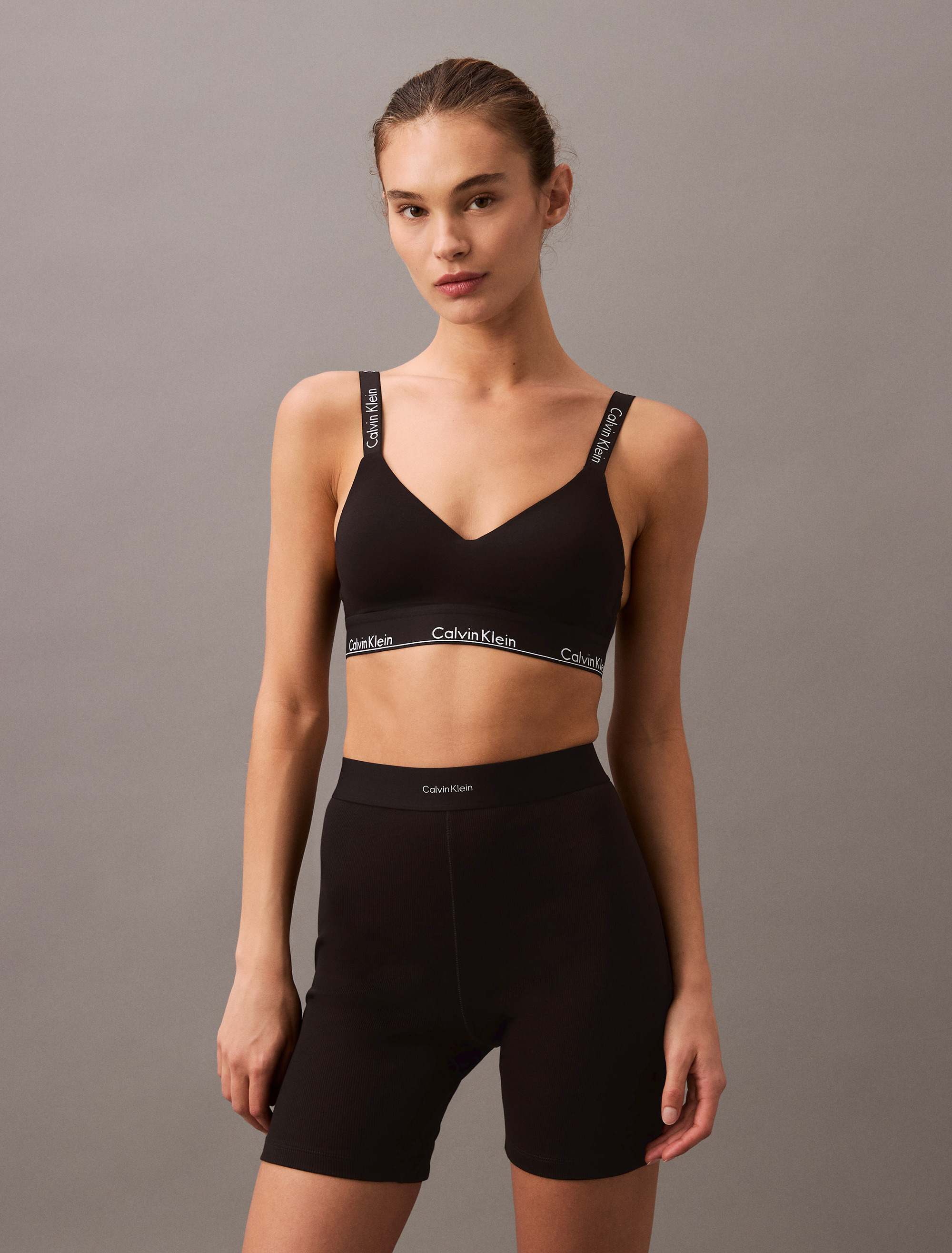 ブラジャー＆ショーツ   Lightly Lined Bralette Black QF7059-001 Calvin Klein Women's Modern Cotton Lightly Lined Bralette