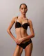 CK Black Geo Lace Plunge Bra