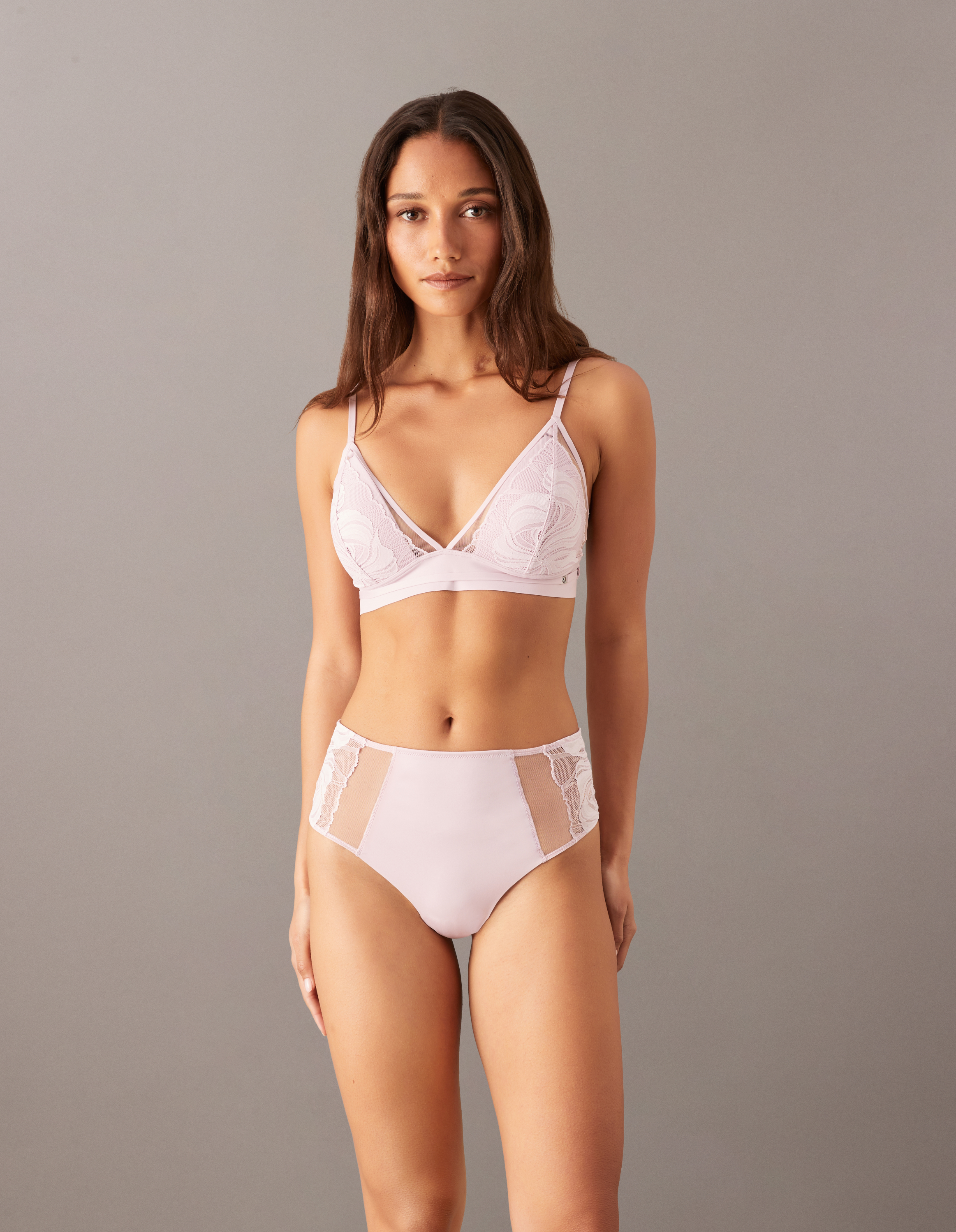 CK Black Geo Lace High Waist Thong