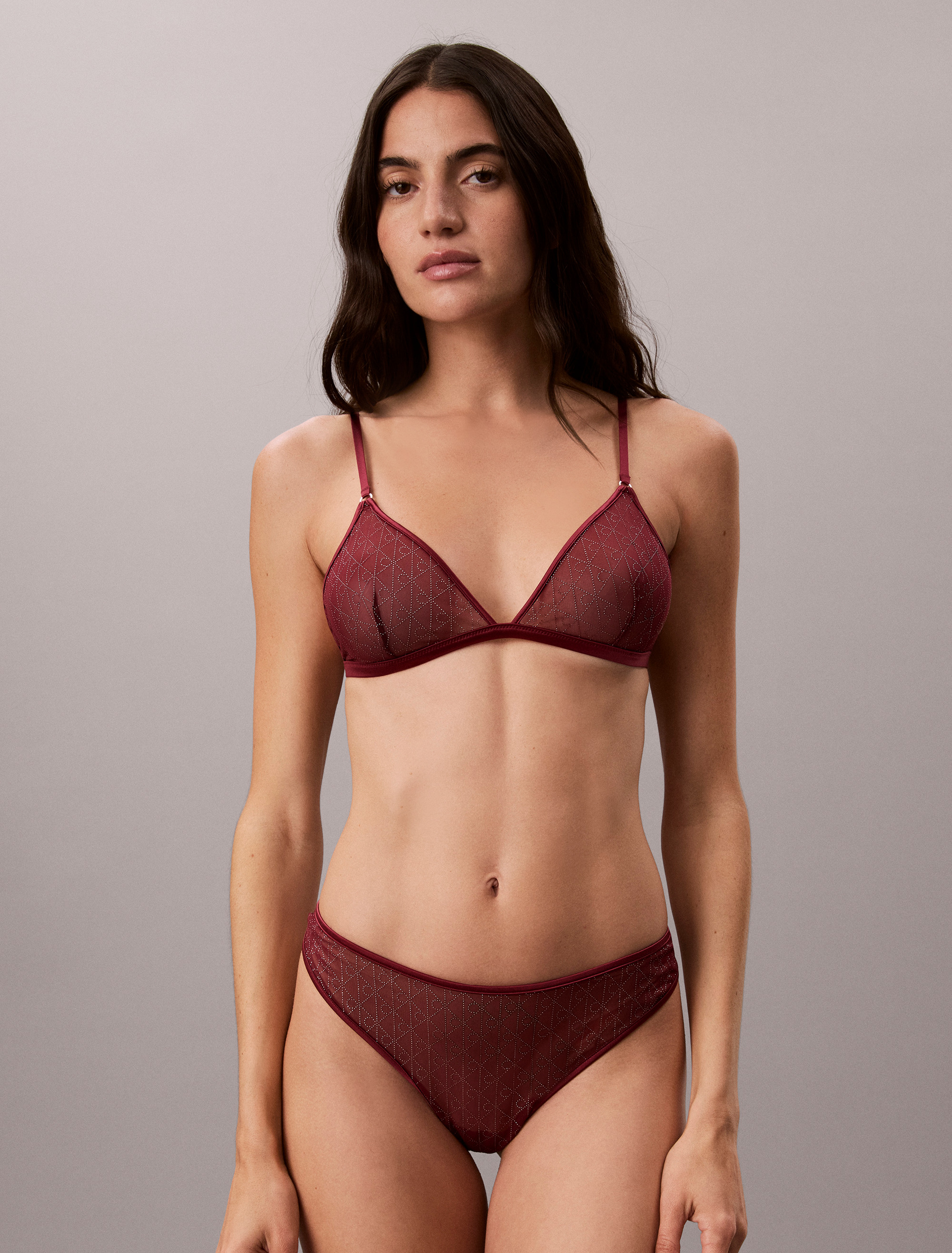 Emblem Mesh Unlined Triangle Bra