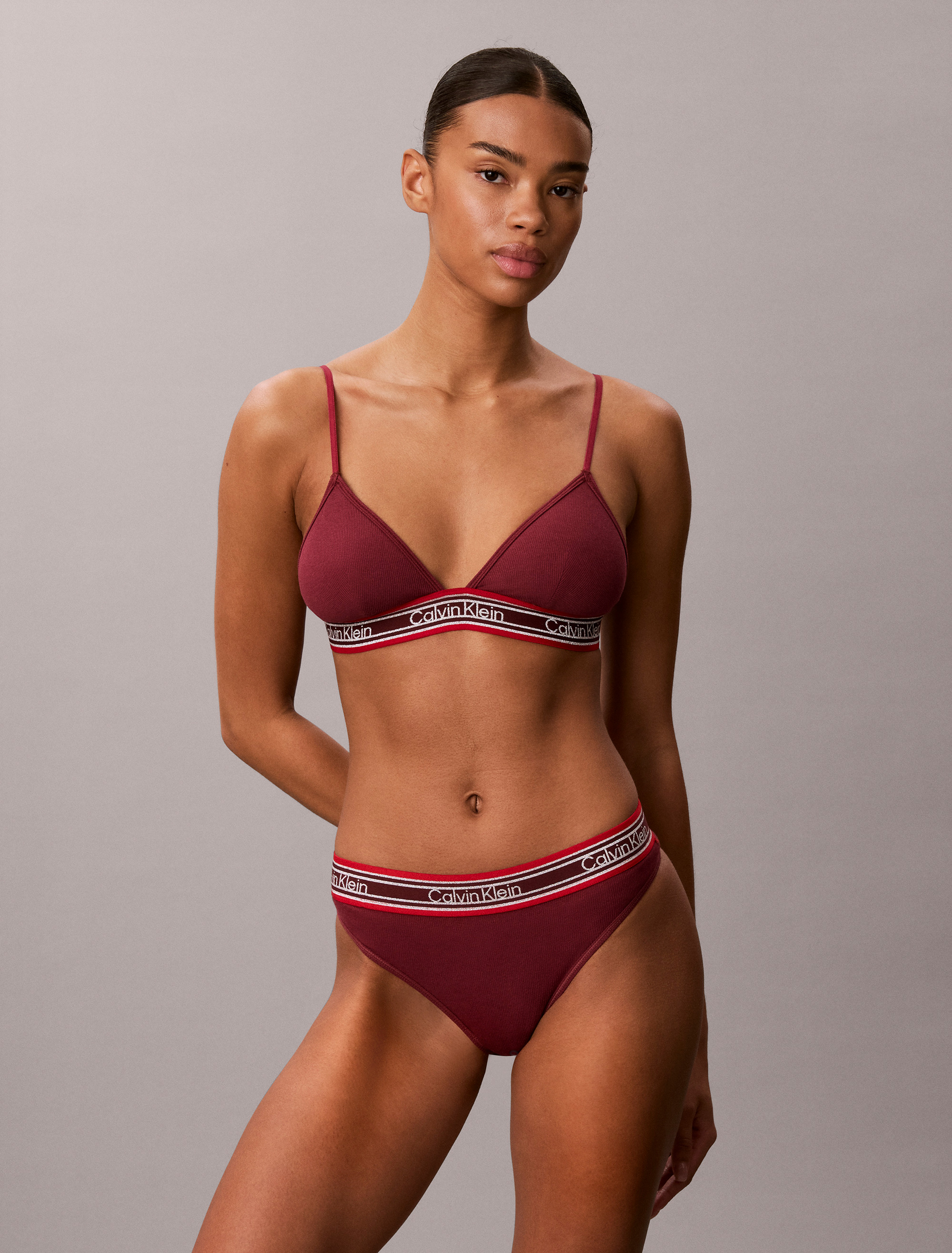 Icon Cotton Modal Rib Stripe Thong