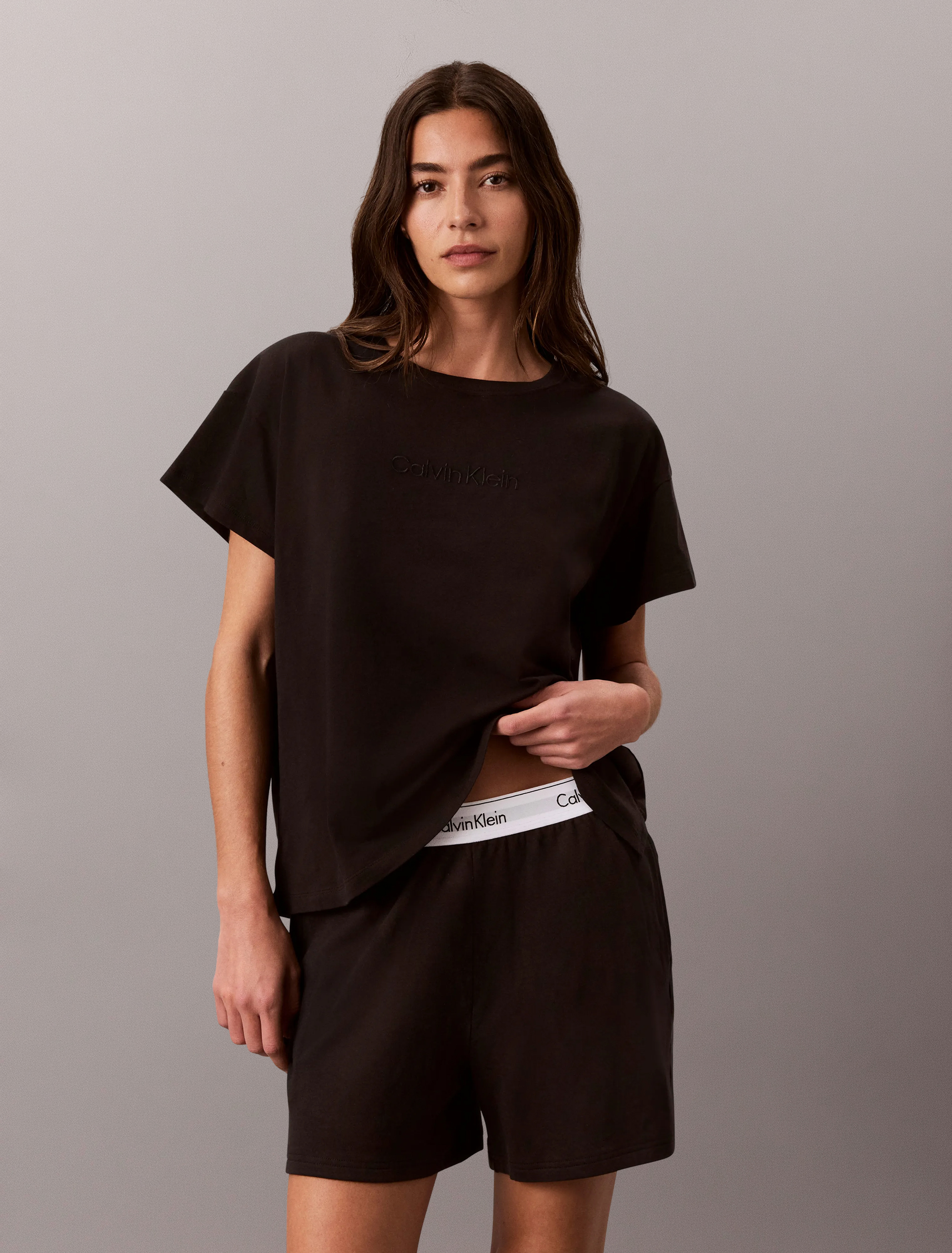 Cotton Stretch Lounge Relaxed Logo Tee