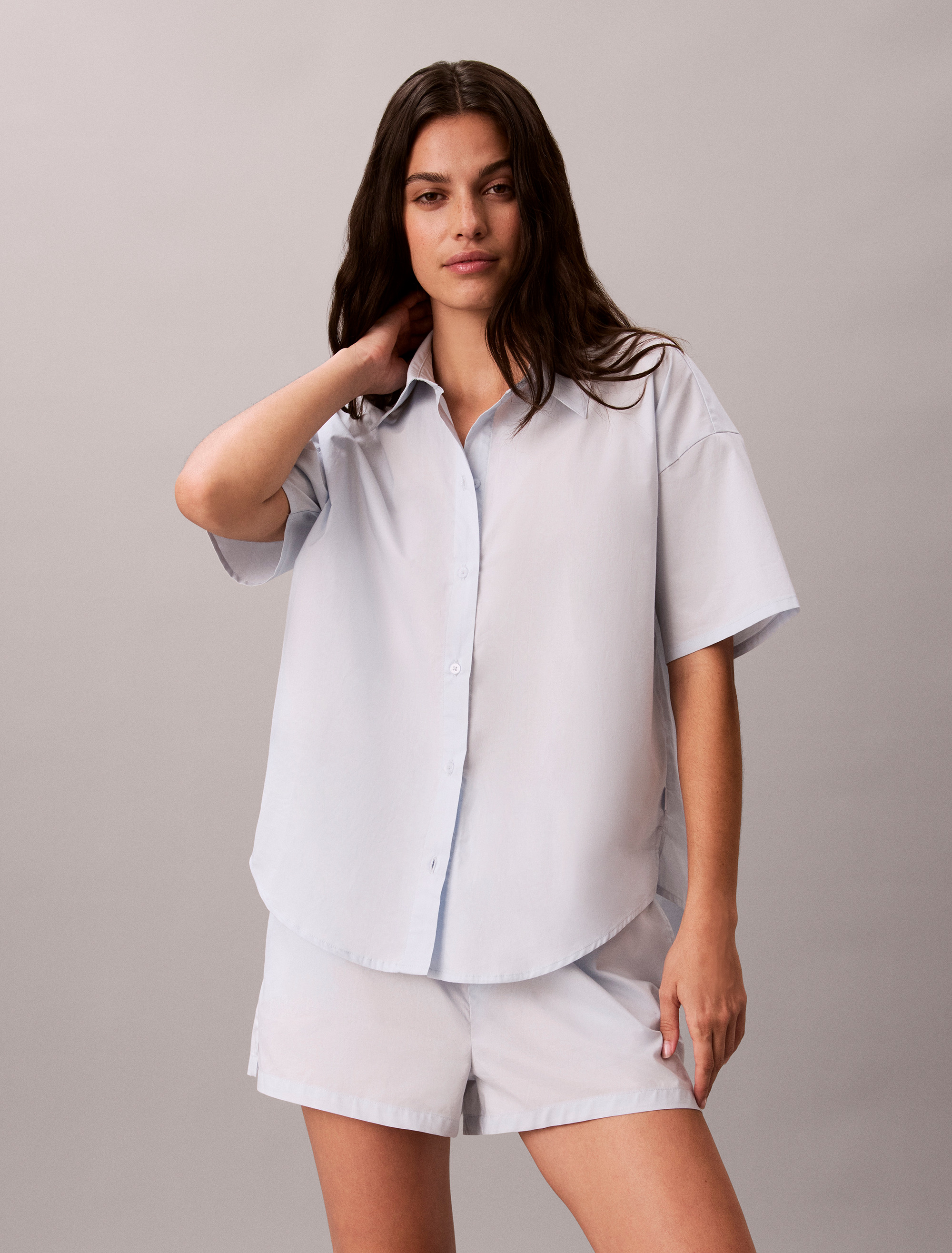 Cotton Poplin Shorts Pyjama Set
