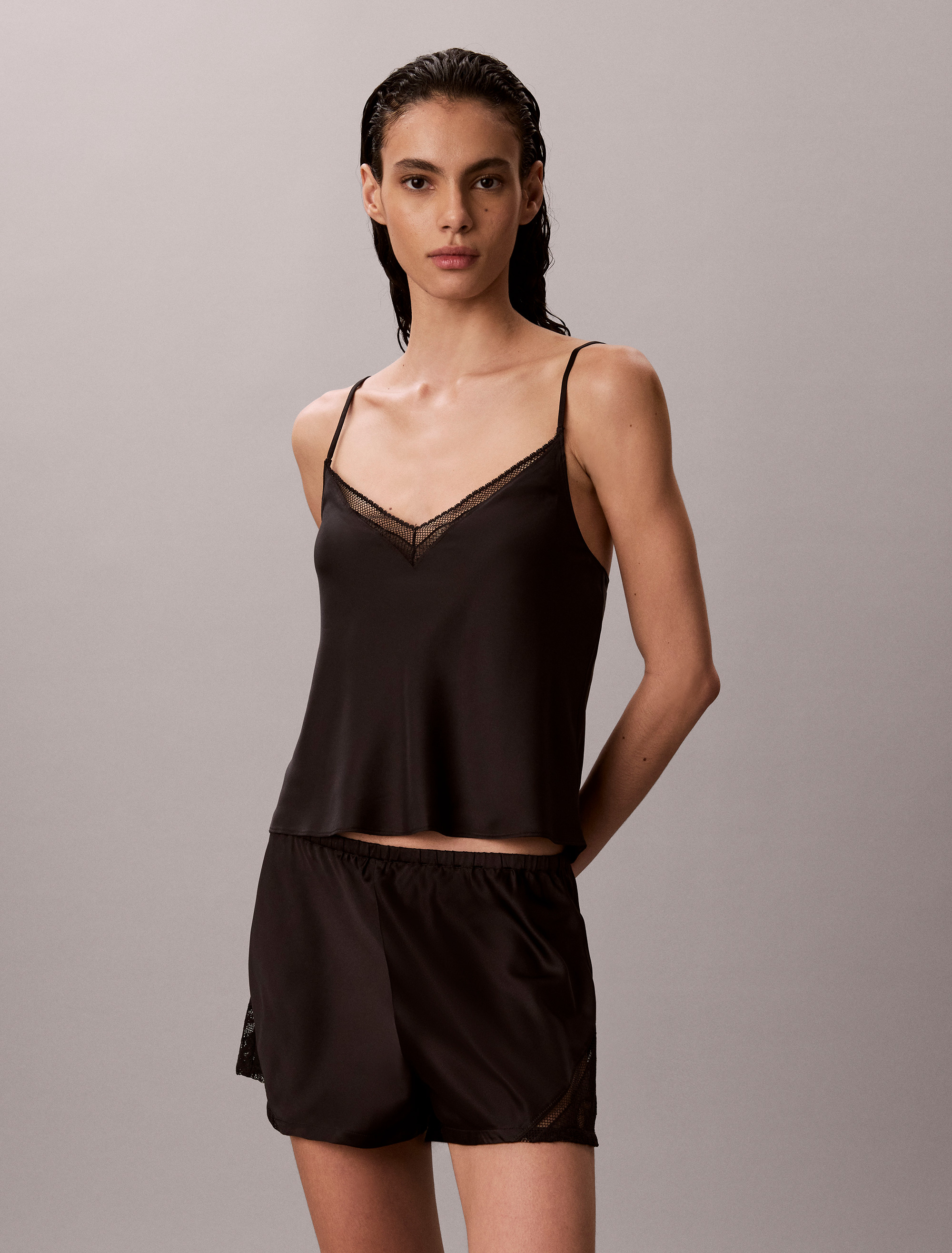 Satin Lace Cami Pyjama Top