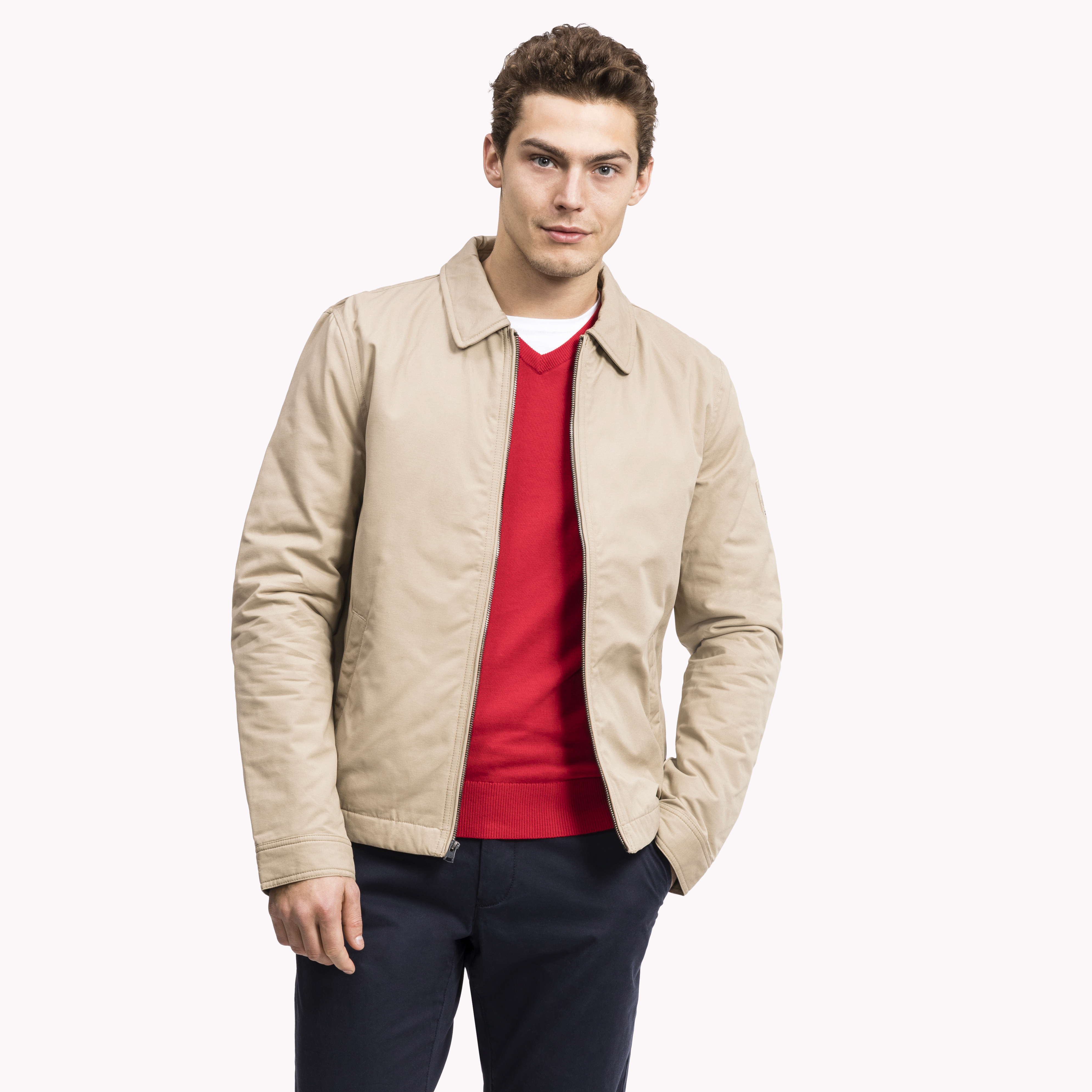 tommy jeans quilted zip through jacket