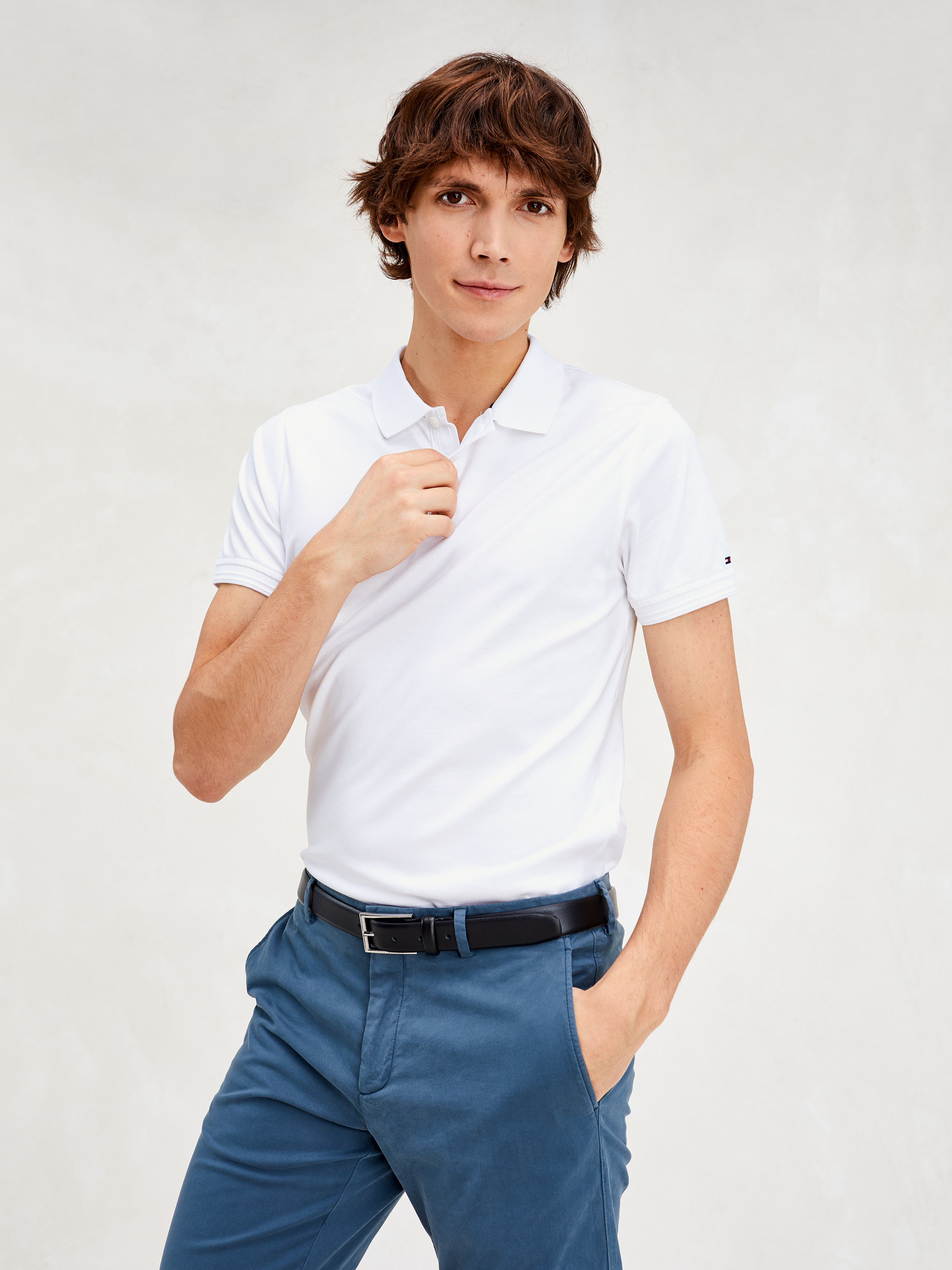 Pure Pima Cotton Slim Fit Polo Polo Shirts Tommy Hilfiger