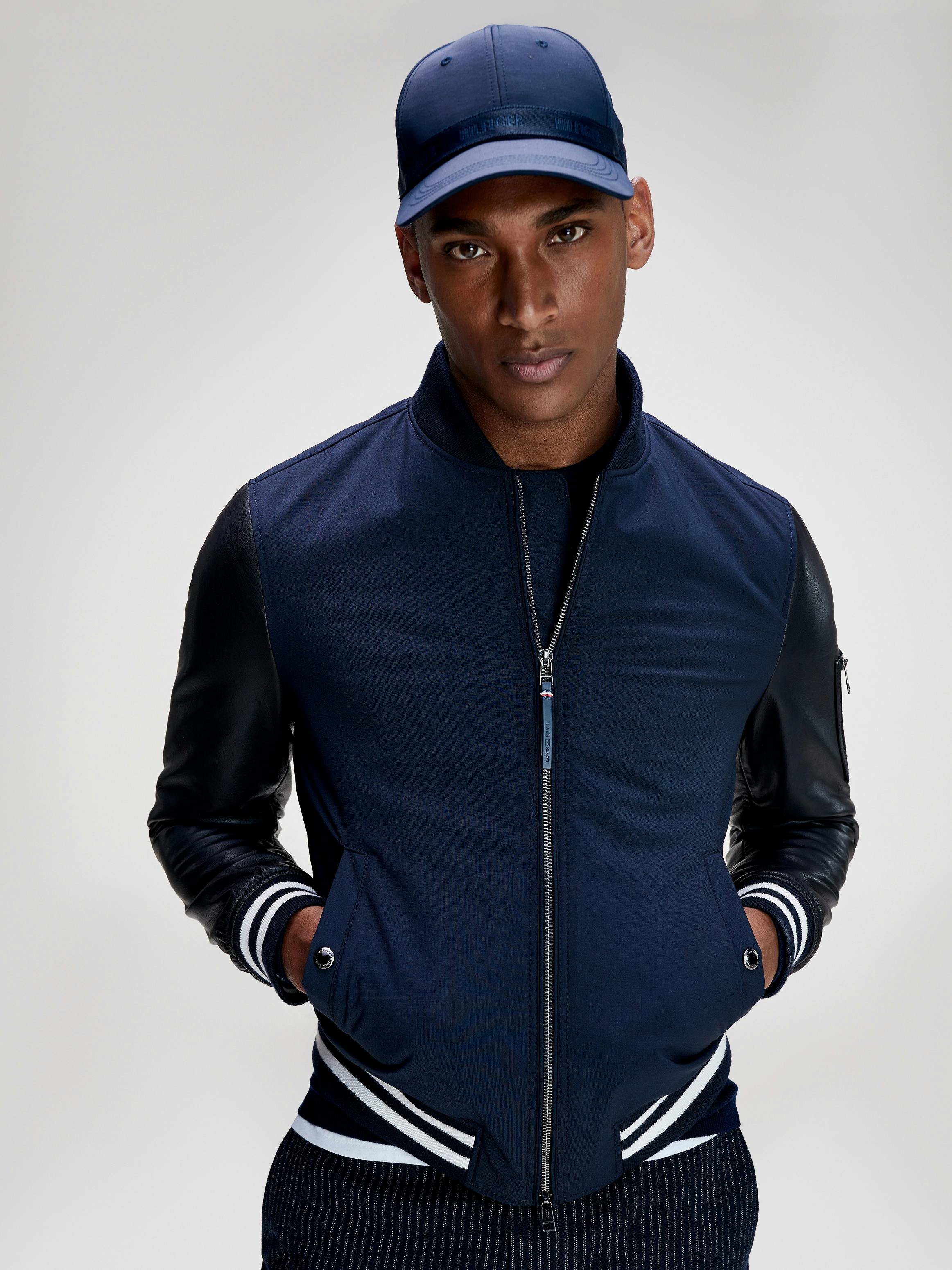 Tommy hilfiger mixed media bomber jacket Clearance