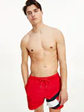 Flag Drawstring Mid Length Slim Fit Swim Shorts
